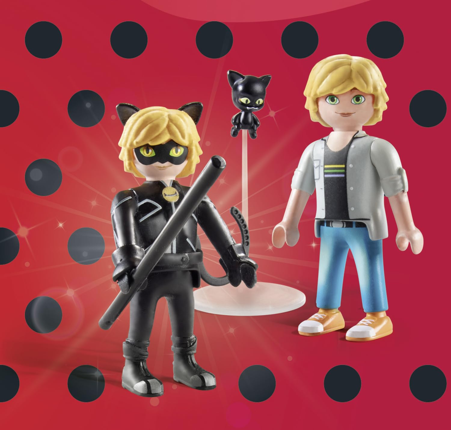 Foto 4 pulgar | Juguete Playmobil Miraculous Adrien & Cat Noir Con Accesorios - Venta Internacional.