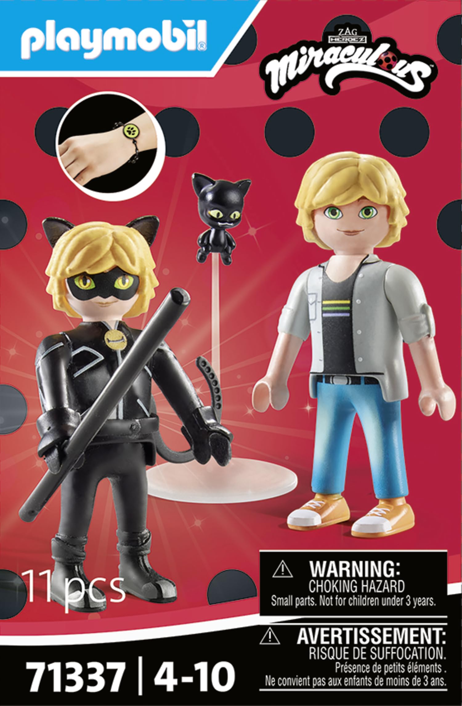 Foto 5 pulgar | Juguete Playmobil Miraculous Adrien & Cat Noir Con Accesorios - Venta Internacional.