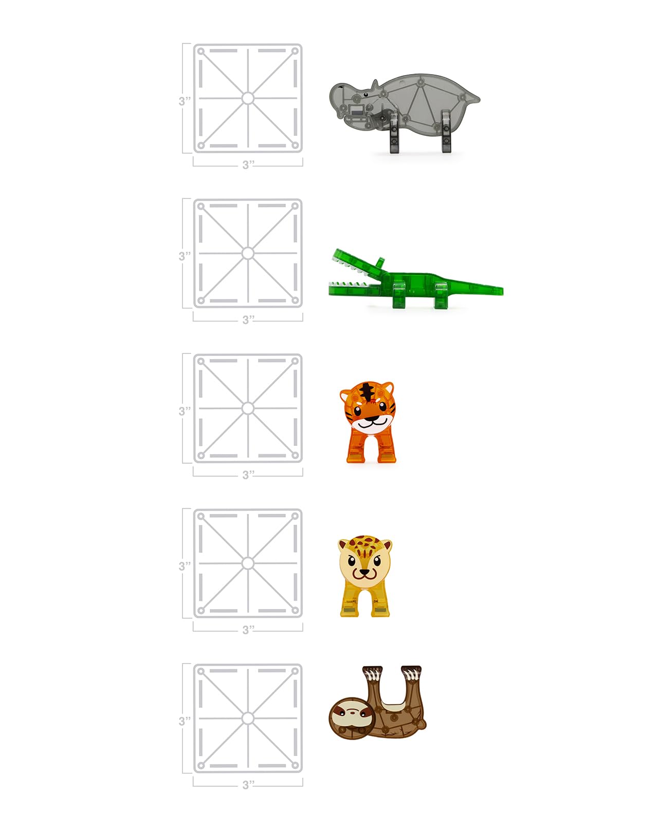 Foto 4 | Set De Construcción Magna-tiles Jungle Animals 25 Piezas - Venta Internacional.