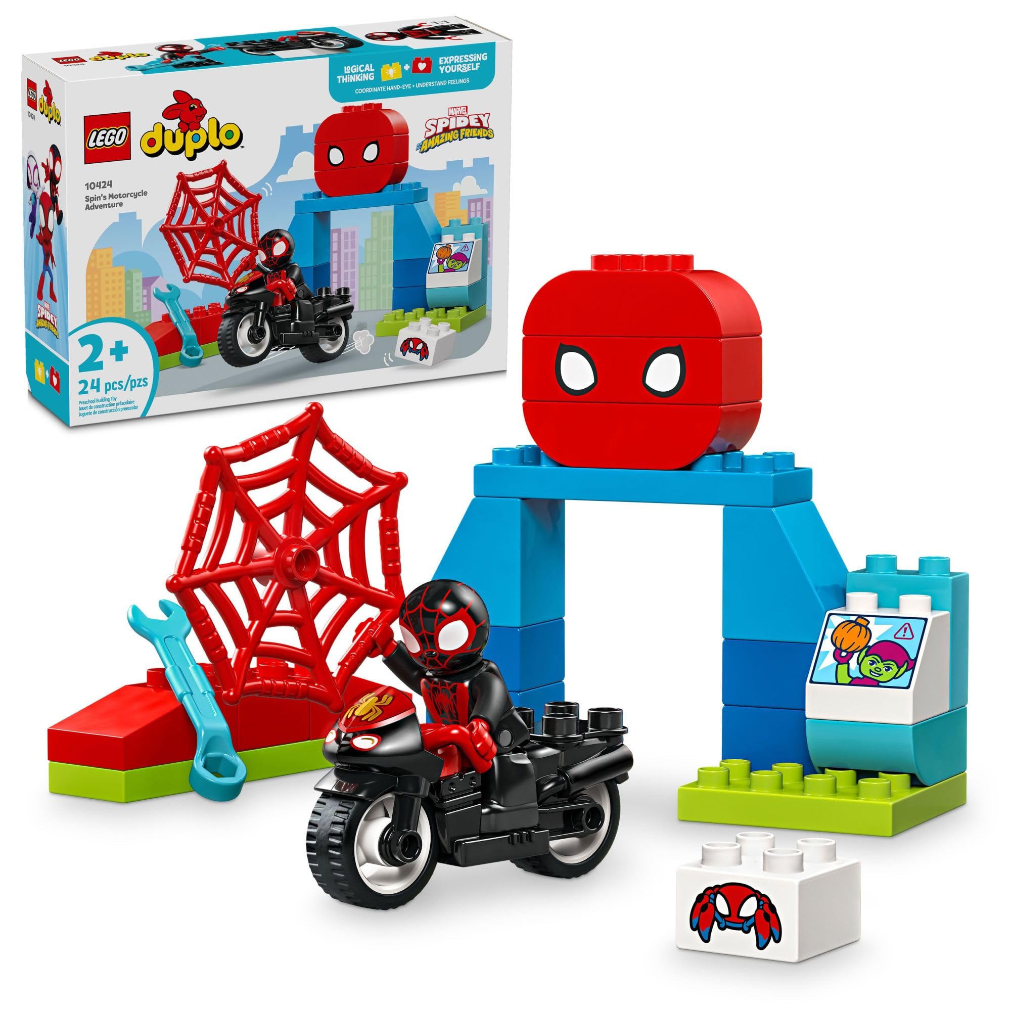 Foto 2 pulgar | Juguete Lego Duplo Marvel Spin's Motorcycle Adventure 10424 - Venta Internacional.