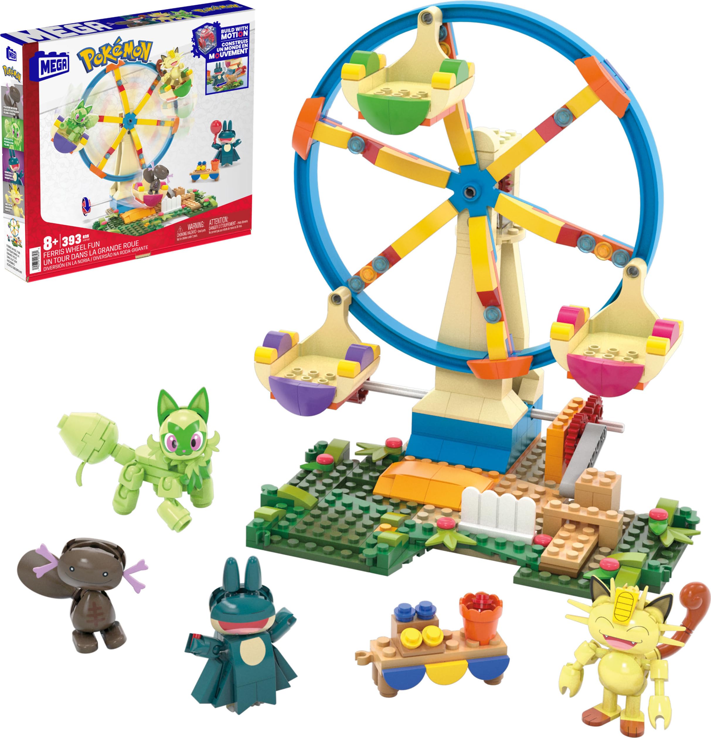 Set De Juguetes De Construcción Mega Pokémon Ferris Wheel Con 393 Piezas - Venta Internacional.