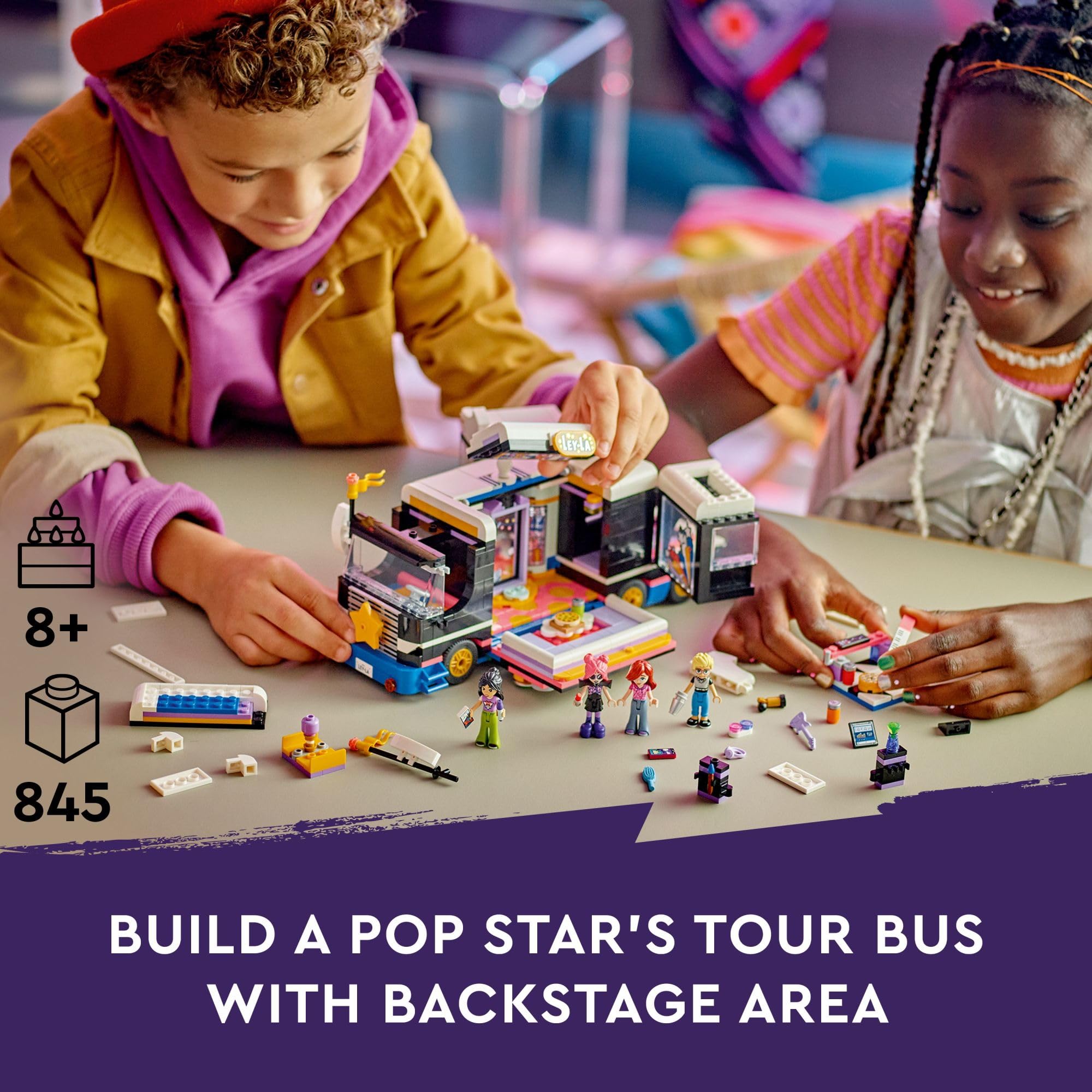 Foto 2 | Autobús Lego Friends Pop Star Music Tour De Juguete Con 4 Minimuñecas Para Mayores De 8 Años - Venta Internacional.