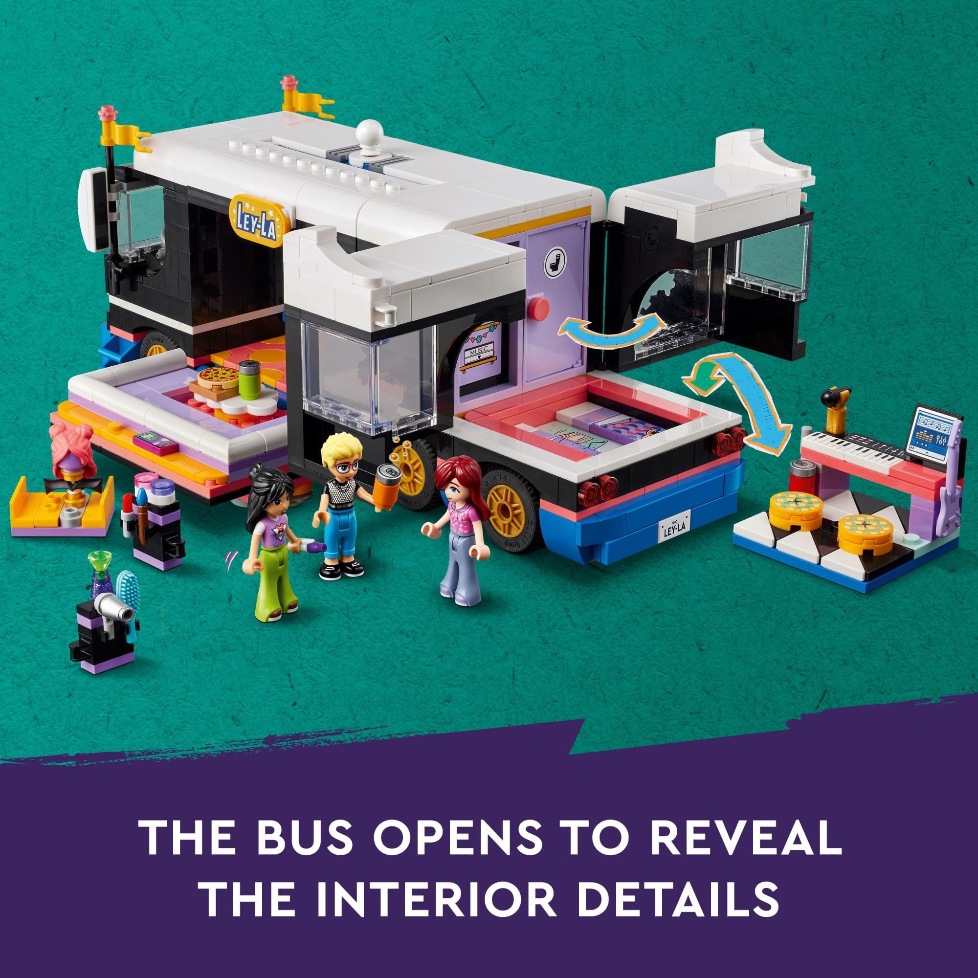 Foto 4 | Autobús Lego Friends Pop Star Music Tour De Juguete Con 4 Minimuñecas Para Mayores De 8 Años - Venta Internacional.