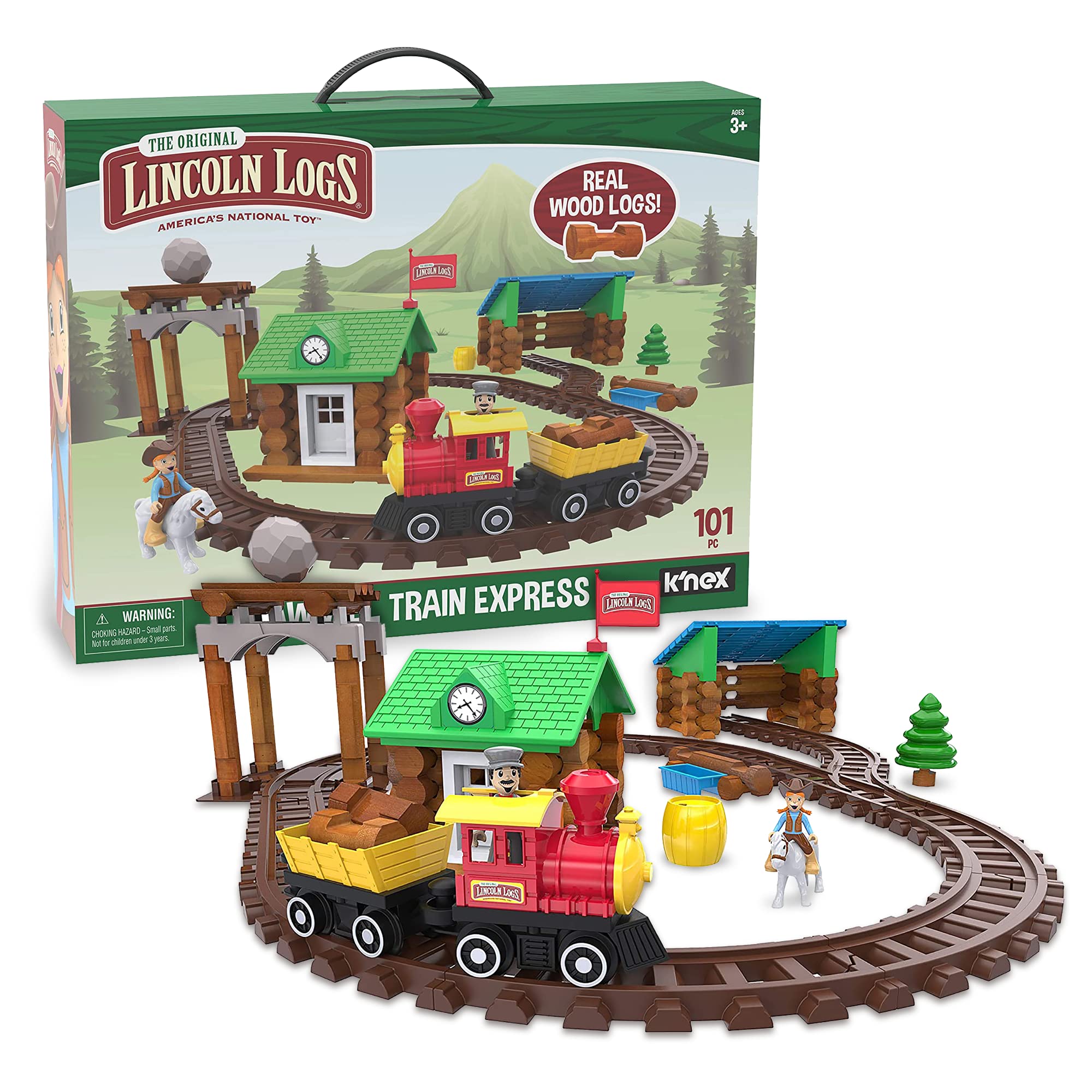 Foto 2 pulgar | Juguete De Construcción Basic Fun Lincoln Logs-sawmill Express Train - Venta Internacional.