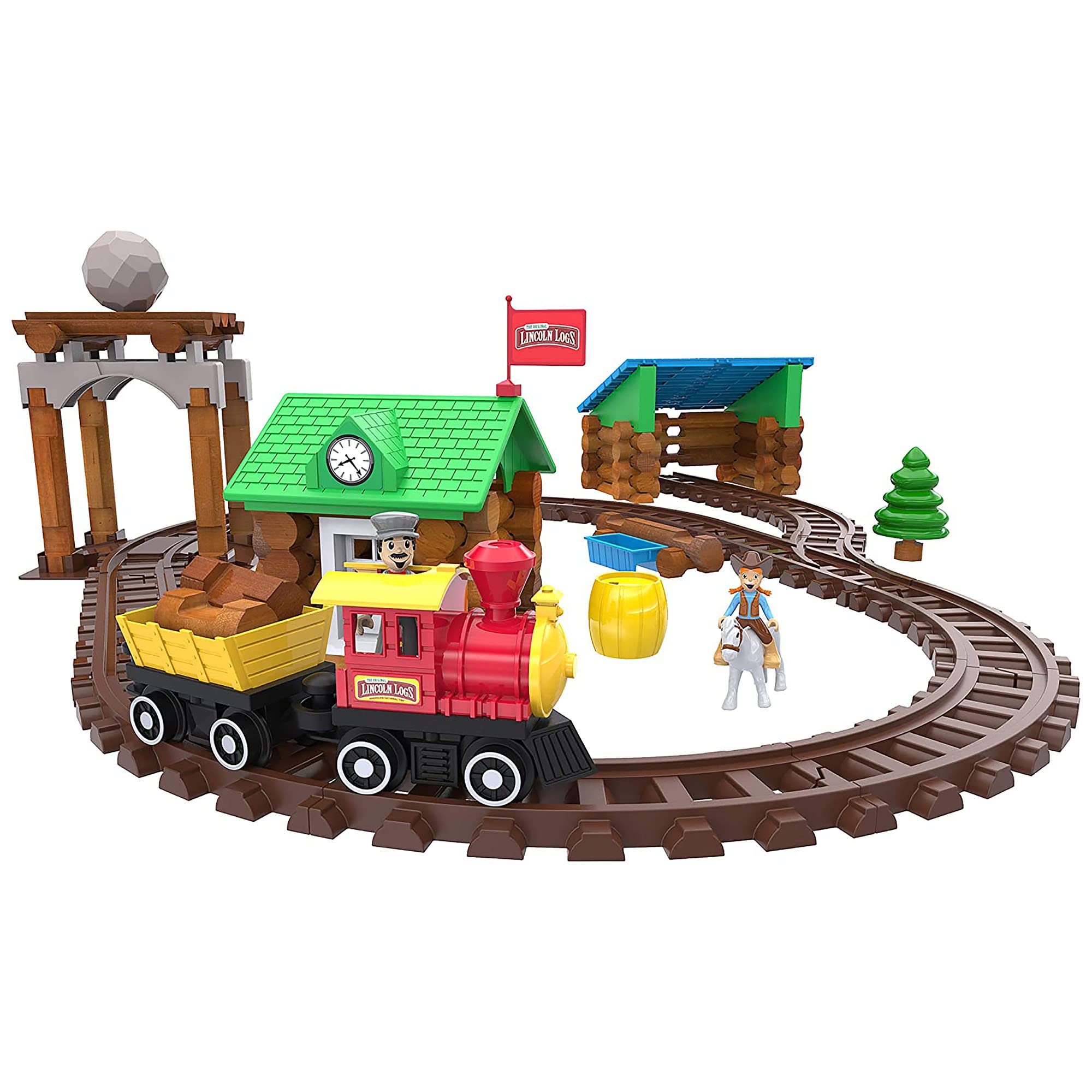 Foto 3 pulgar | Juguete De Construcción Basic Fun Lincoln Logs-sawmill Express Train - Venta Internacional.