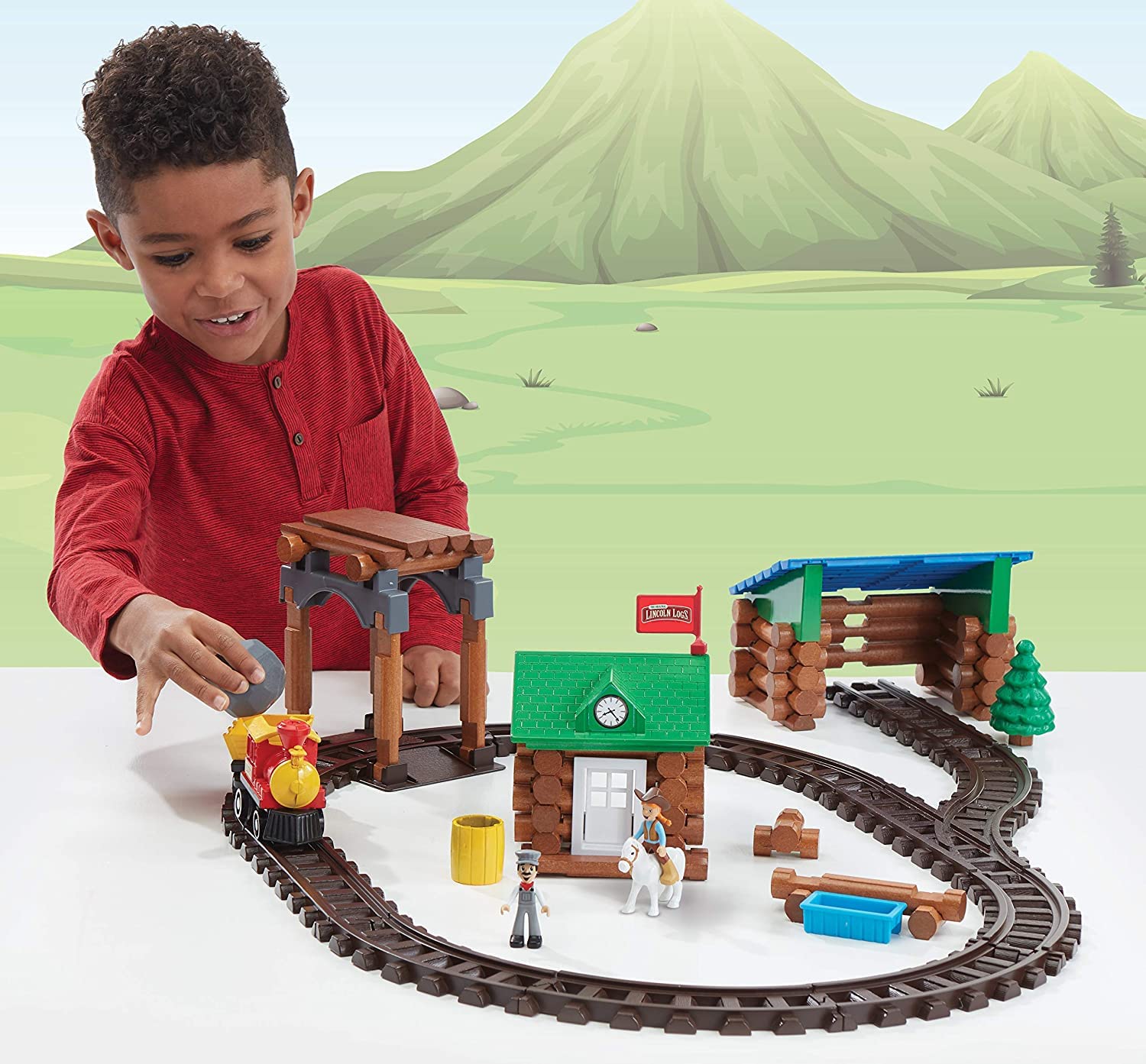 Foto 4 pulgar | Juguete De Construcción Basic Fun Lincoln Logs-sawmill Express Train - Venta Internacional.
