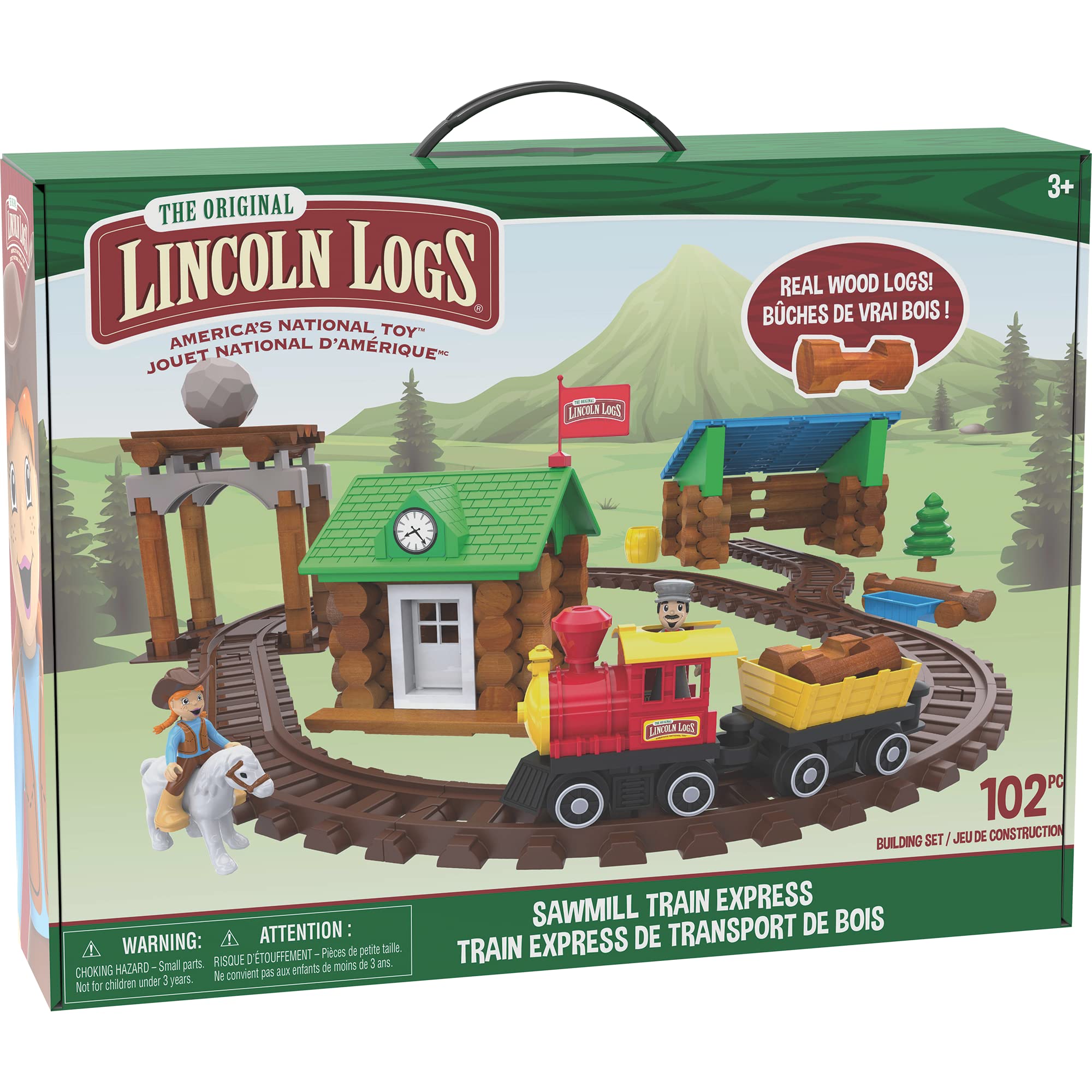 Foto 5 pulgar | Juguete De Construcción Basic Fun Lincoln Logs-sawmill Express Train - Venta Internacional.