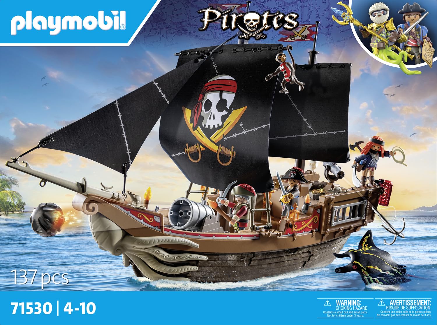 Foto 5 pulgar | Barco Pirata Grande Toy Playmobil Pirates Con Accesorios - Venta Internacional.