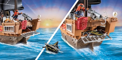 Foto 6 | Barco Pirata Grande Toy Playmobil Pirates Con Accesorios - Venta Internacional.