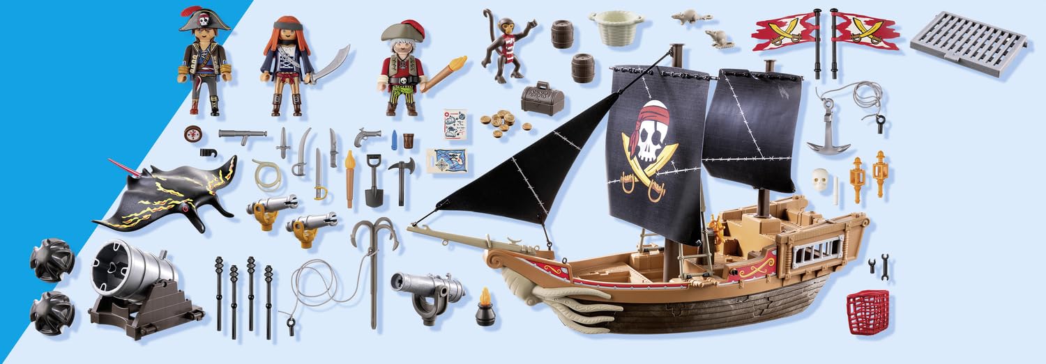 Foto 8 pulgar | Barco Pirata Grande Toy Playmobil Pirates Con Accesorios - Venta Internacional.