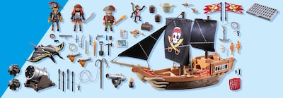 Foto 7 | Barco Pirata Grande Toy Playmobil Pirates Con Accesorios - Venta Internacional.
