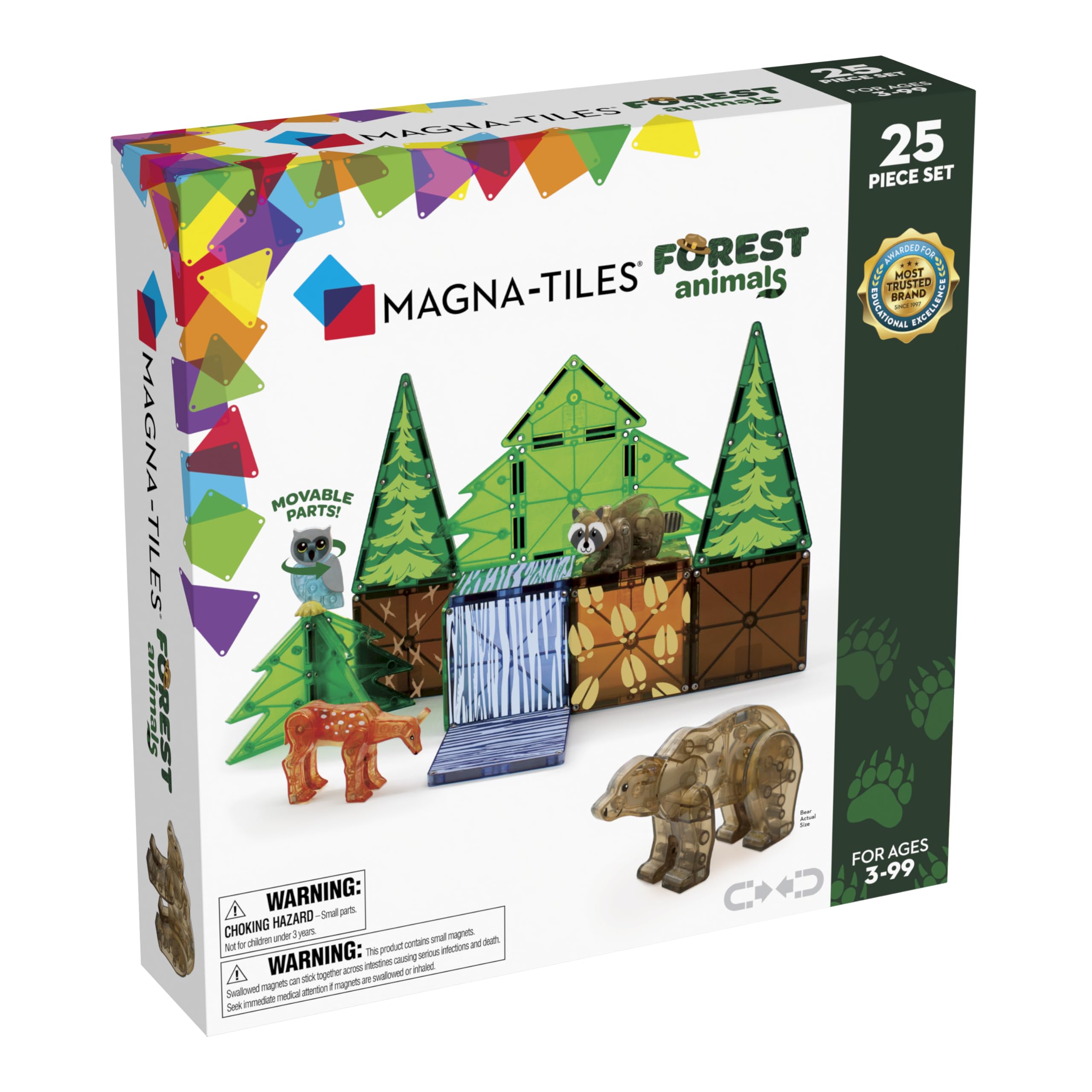 Set De Construcción Magnética Magna-tiles Forest Animals, 25 Piezas - Venta Internacional.