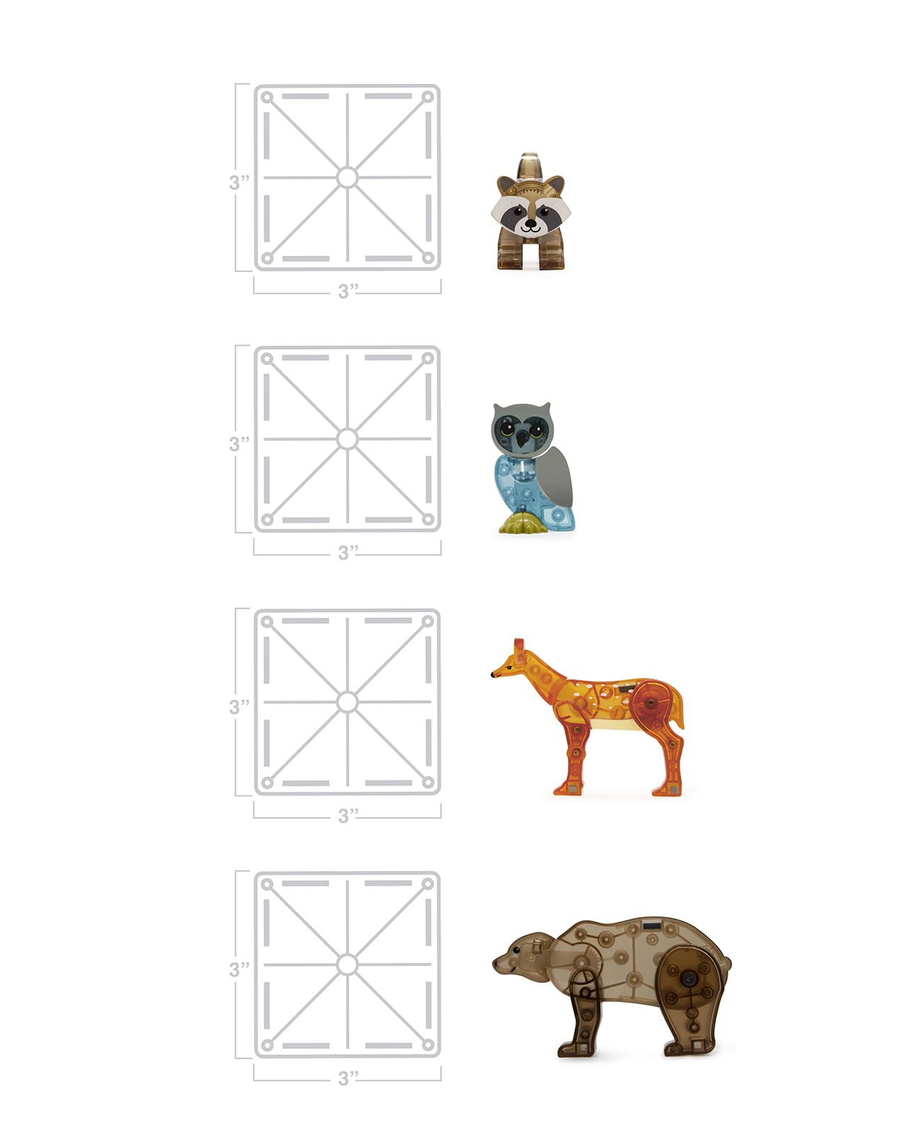 Foto 5 pulgar | Set De Construcción Magnética Magna-tiles Forest Animals, 25 Piezas - Venta Internacional.