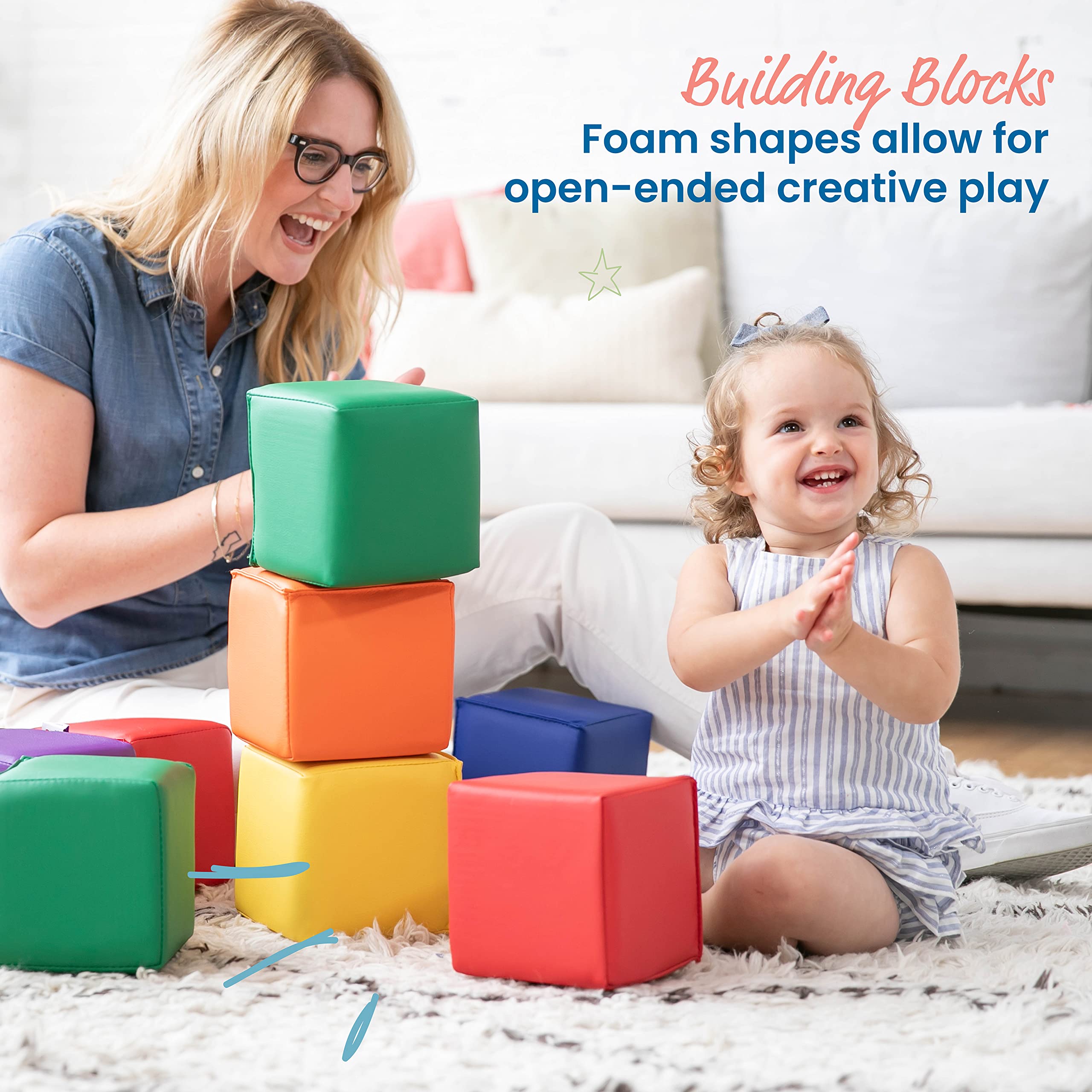 Foto 4 pulgar | Building Blocks Ecr4kids Softzone Patchwork Para Niños Pequeños, 12 Piezas - Venta Internacional.