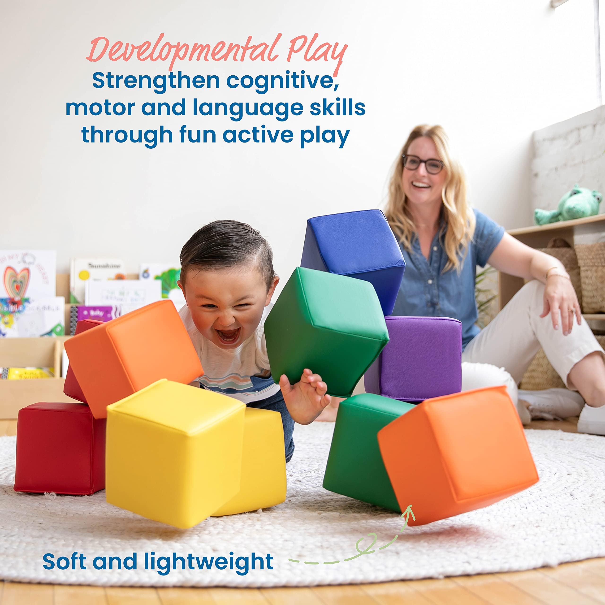 Foto 5 pulgar | Building Blocks Ecr4kids Softzone Patchwork Para Niños Pequeños, 12 Piezas - Venta Internacional.