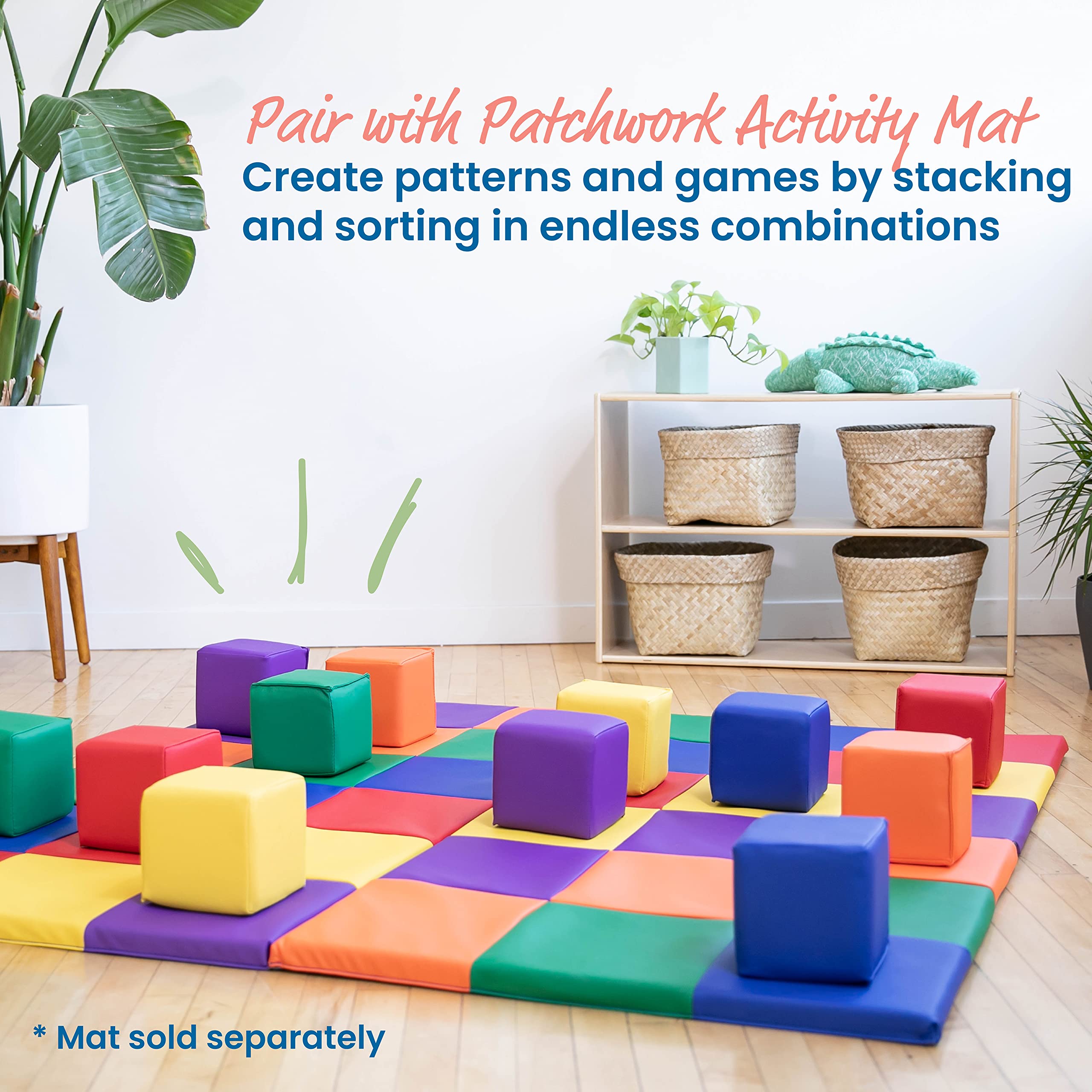 Foto 6 pulgar | Building Blocks Ecr4kids Softzone Patchwork Para Niños Pequeños, 12 Piezas - Venta Internacional.