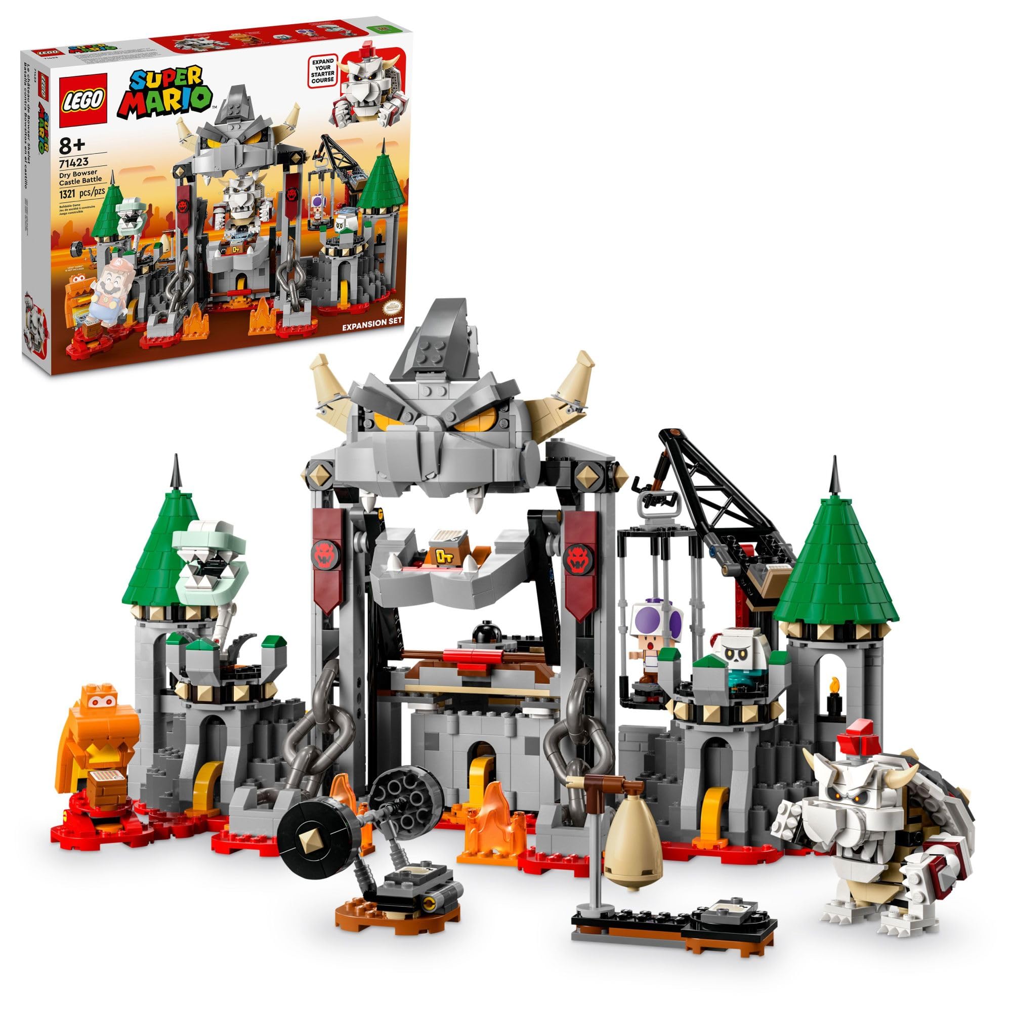 Set De Expansión Lego Super Mario Dry Bowser Castle Battle 71423 - Venta Internacional.