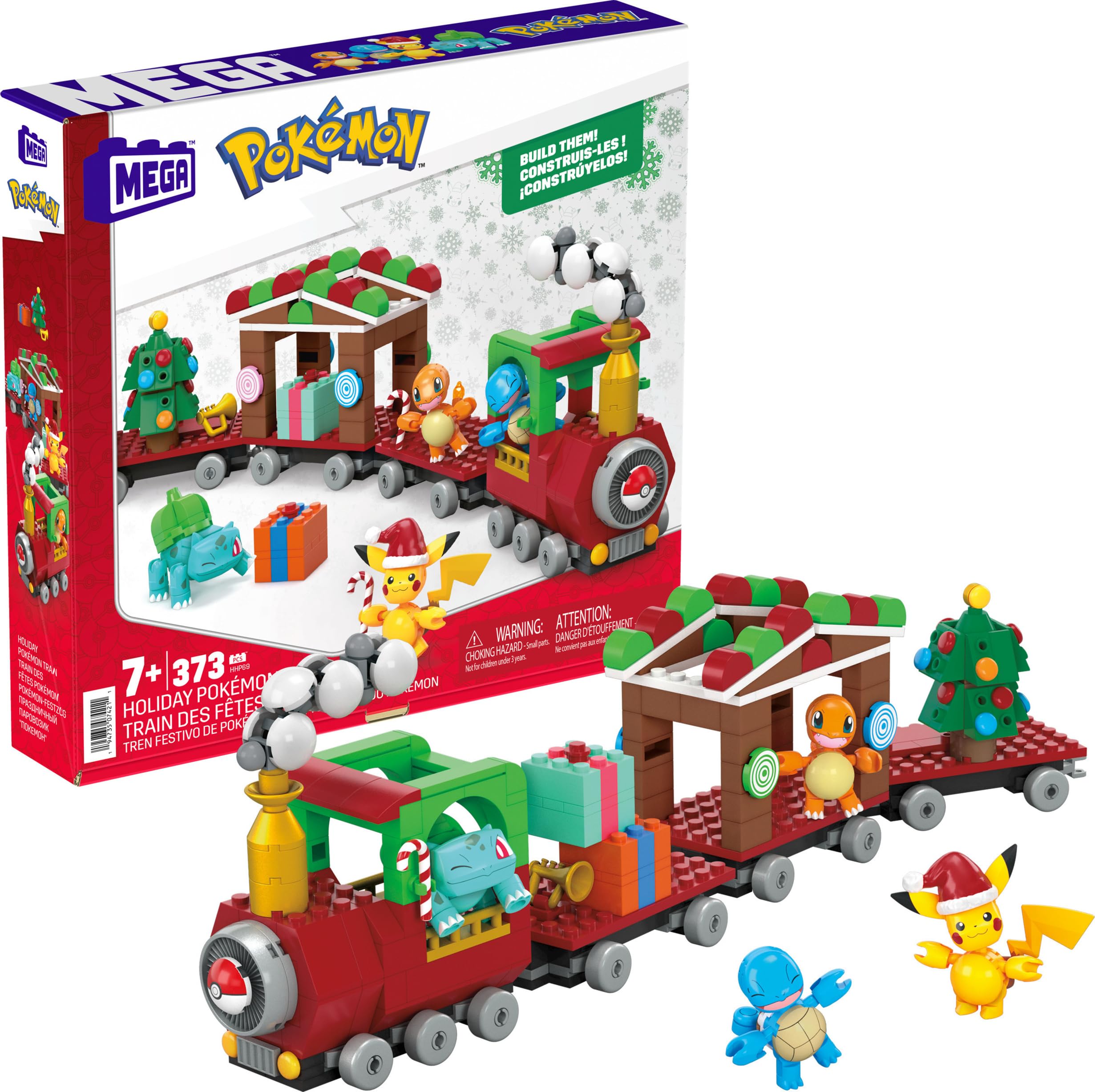 Set De Juguetes De Construcción Mega Pokémon Holiday Train 373 Piezas Para Niños - Venta Internacional.