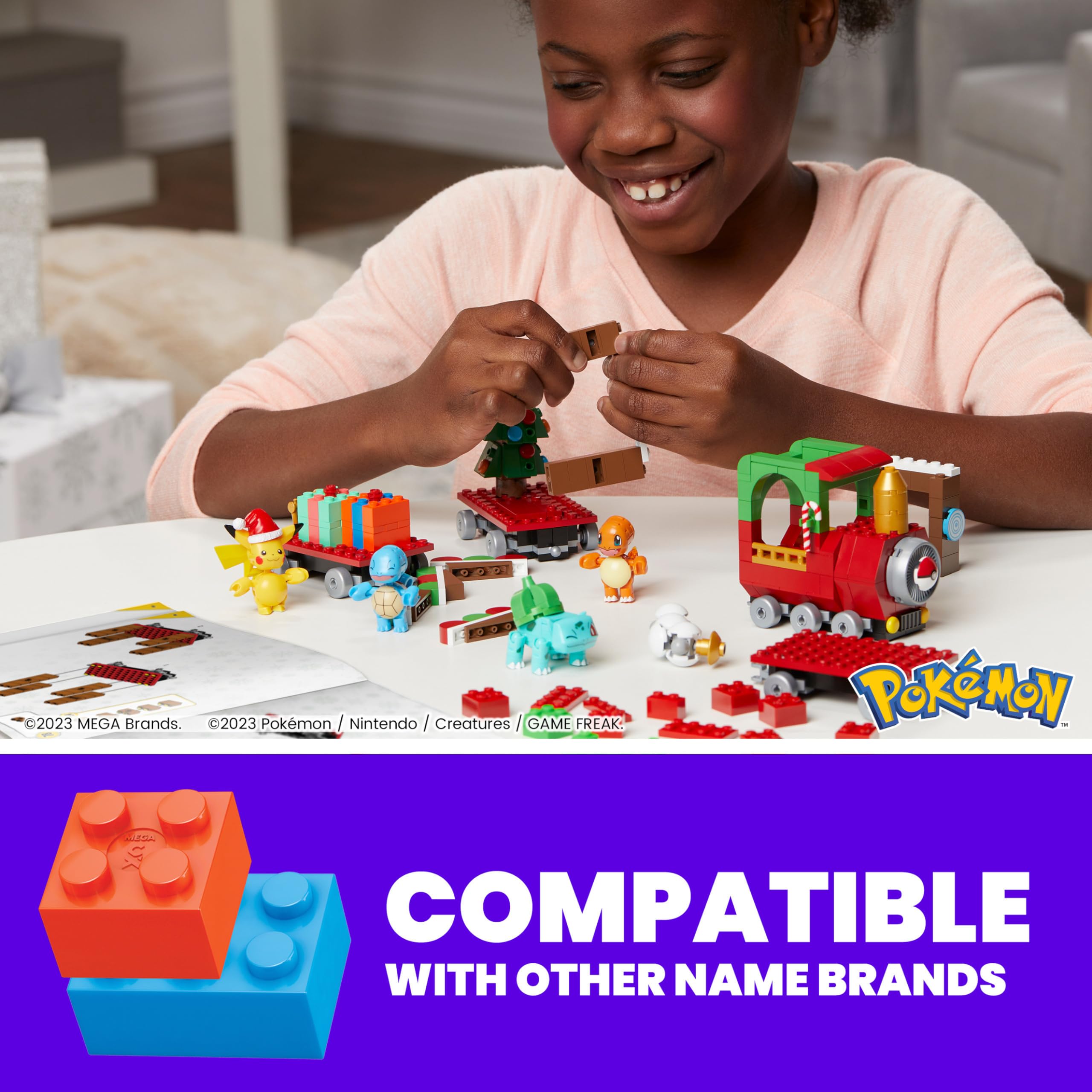 Foto 3 pulgar | Set De Juguetes De Construcción Mega Pokémon Holiday Train 373 Piezas Para Niños - Venta Internacional.
