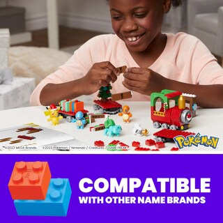 Foto 2 | Set De Juguetes De Construcción Mega Pokémon Holiday Train 373 Piezas Para Niños - Venta Internacional.