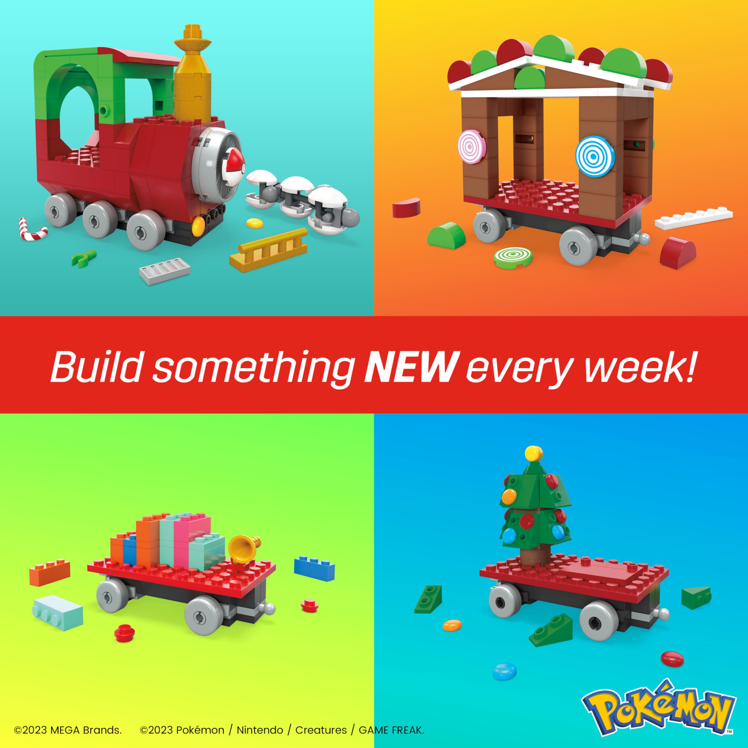 Foto 4 pulgar | Set De Juguetes De Construcción Mega Pokémon Holiday Train 373 Piezas Para Niños - Venta Internacional.