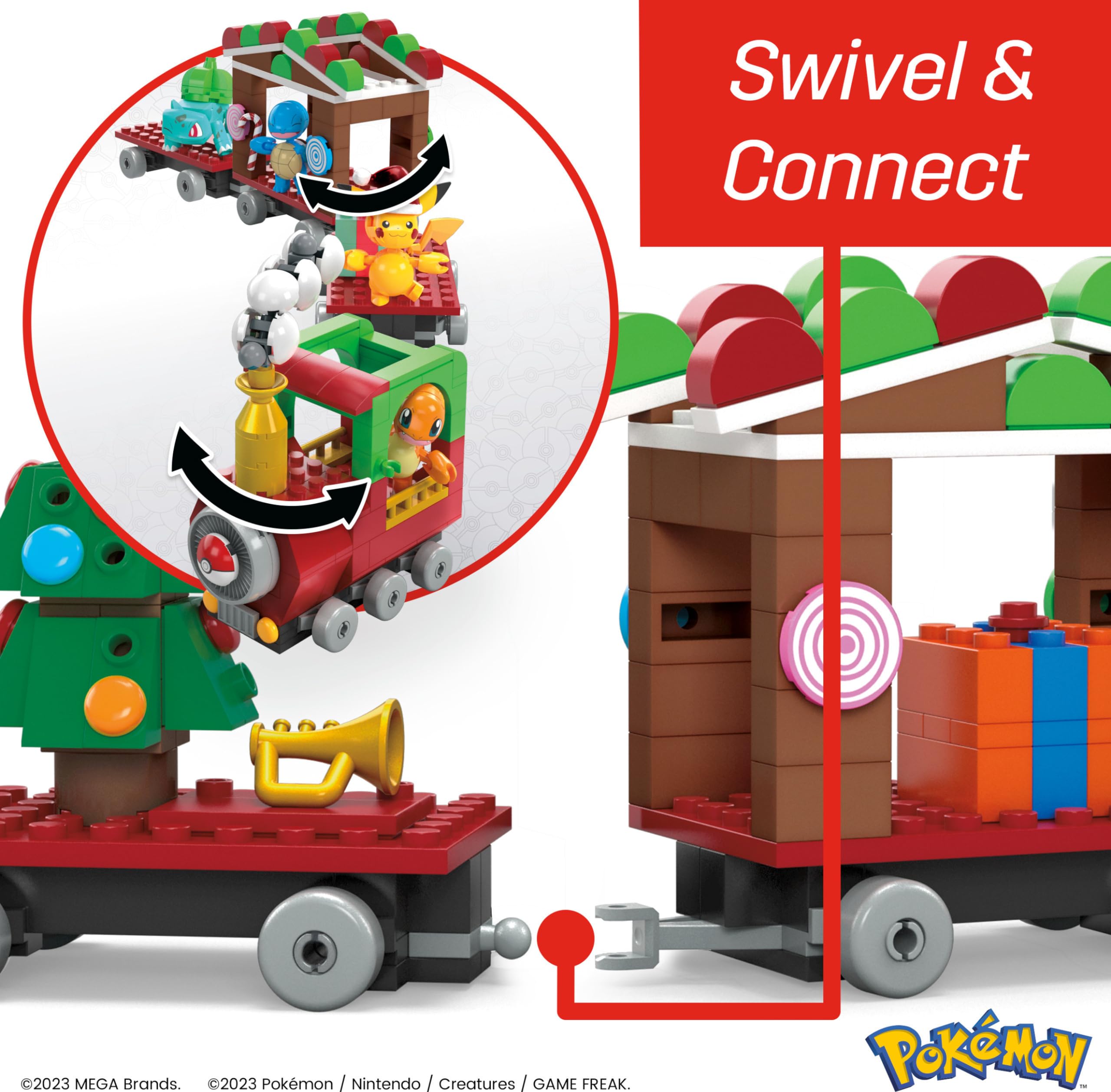 Foto 5 pulgar | Set De Juguetes De Construcción Mega Pokémon Holiday Train 373 Piezas Para Niños - Venta Internacional.