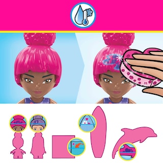 Foto 5 | Set De Juego De Construcción Mega Barbie Color Reveal Dolphin 5+ Y - Venta Internacional.
