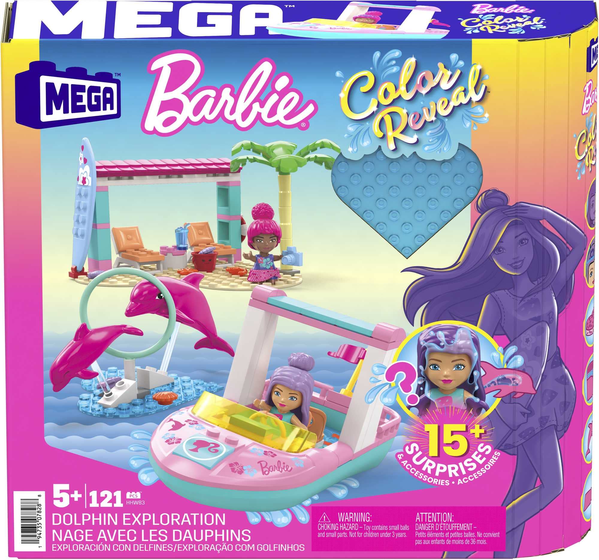 Foto 7 pulgar | Set De Juego De Construcción Mega Barbie Color Reveal Dolphin 5+ Y - Venta Internacional.