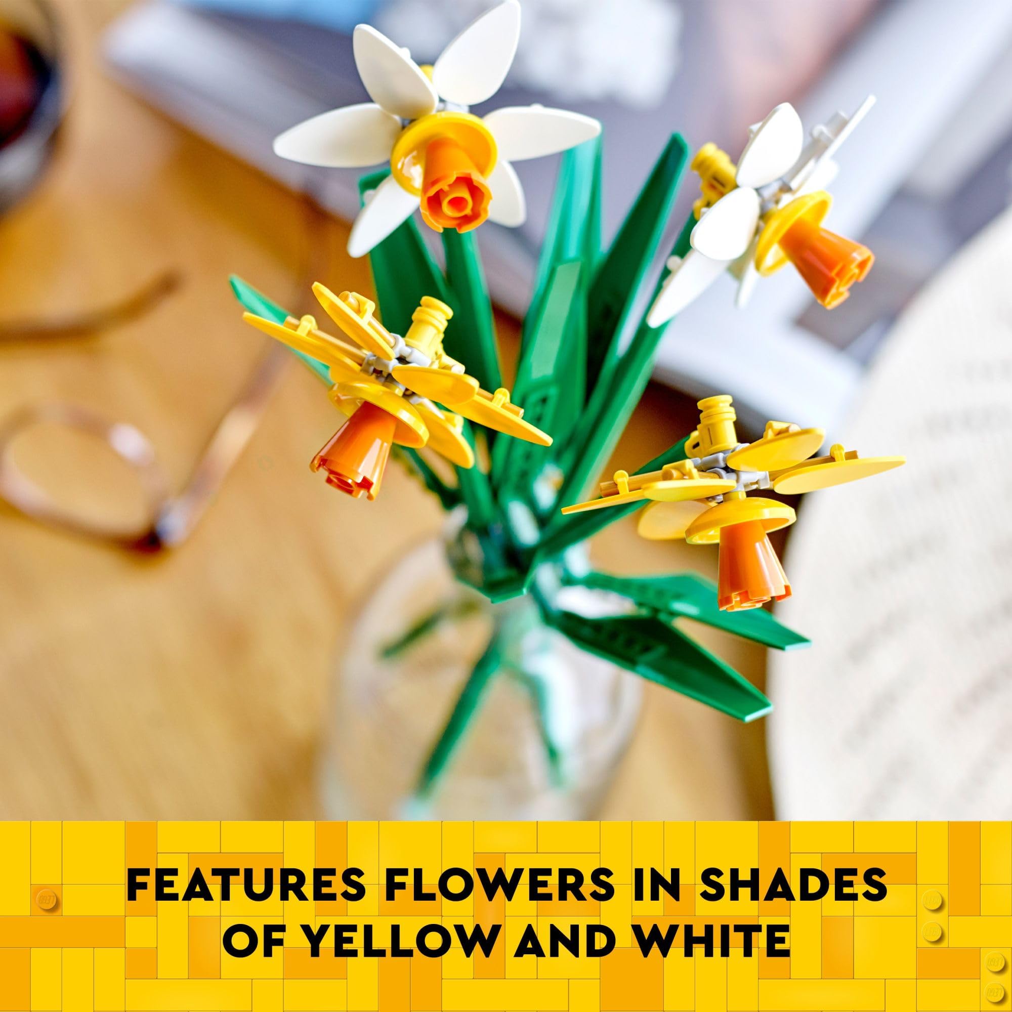 Foto 4 | Regalo De Celebración De Narcisos Lego, Narcisos Amarillos Y Blancos - Venta Internacional.
