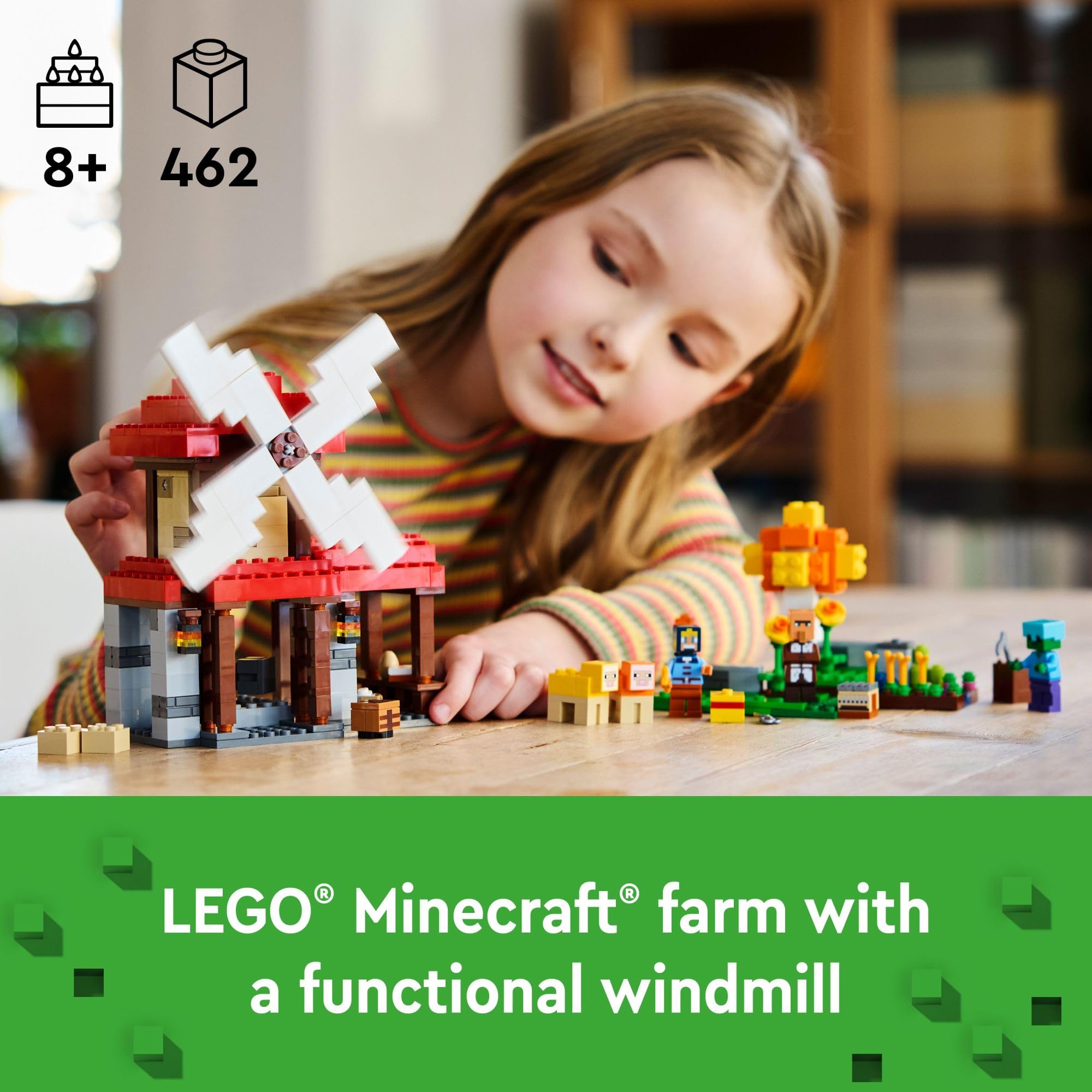 Foto 3 pulgar | Juguete Lego Minecraft The Windmill Farm Con Minifiguras De Más De 8 Años - Venta Internacional.