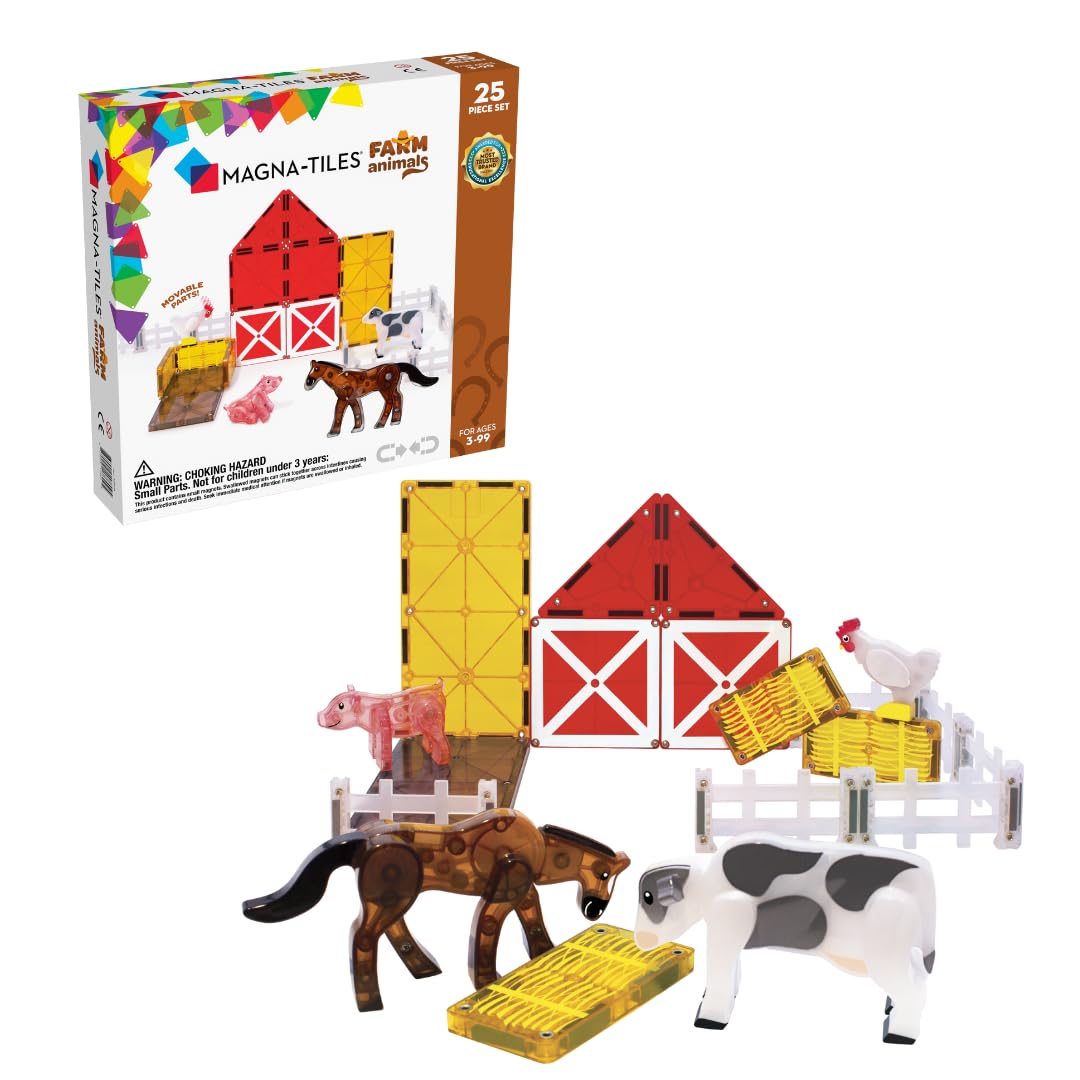 Set De Construcción Magnética Magna-tiles Farm Animals, 25 Piezas - Venta Internacional.