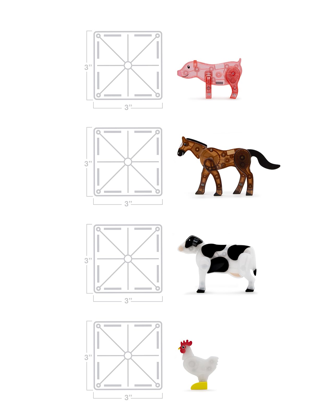 Foto 5 pulgar | Set De Construcción Magnética Magna-tiles Farm Animals, 25 Piezas - Venta Internacional.