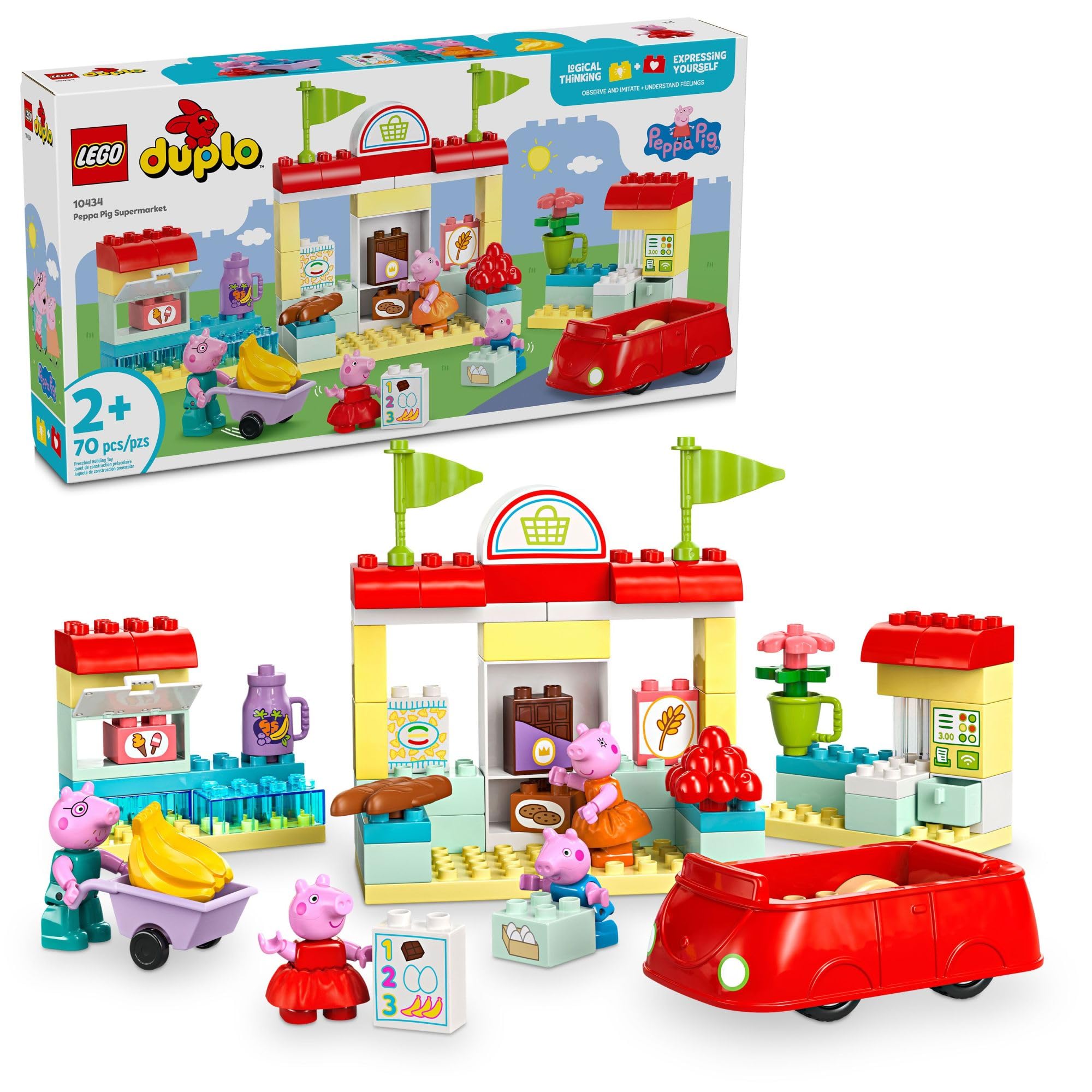 Foto 1 | Juguete De Construcción Lego Duplo Peppa Pig Supermarket 10434 Con 4 Figuras - Venta Internacional.