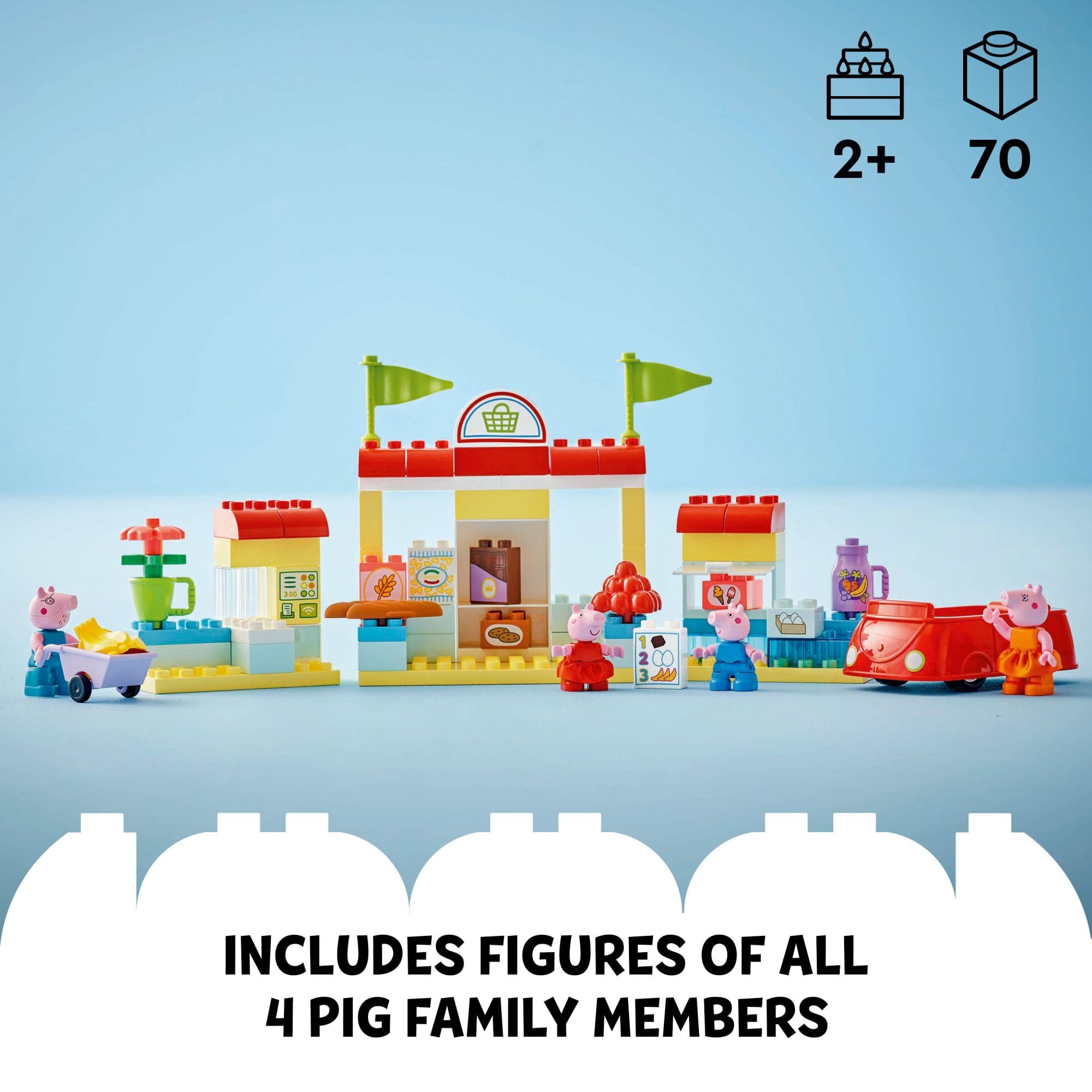 Foto 4 | Juguete De Construcción Lego Duplo Peppa Pig Supermarket 10434 Con 4 Figuras - Venta Internacional.