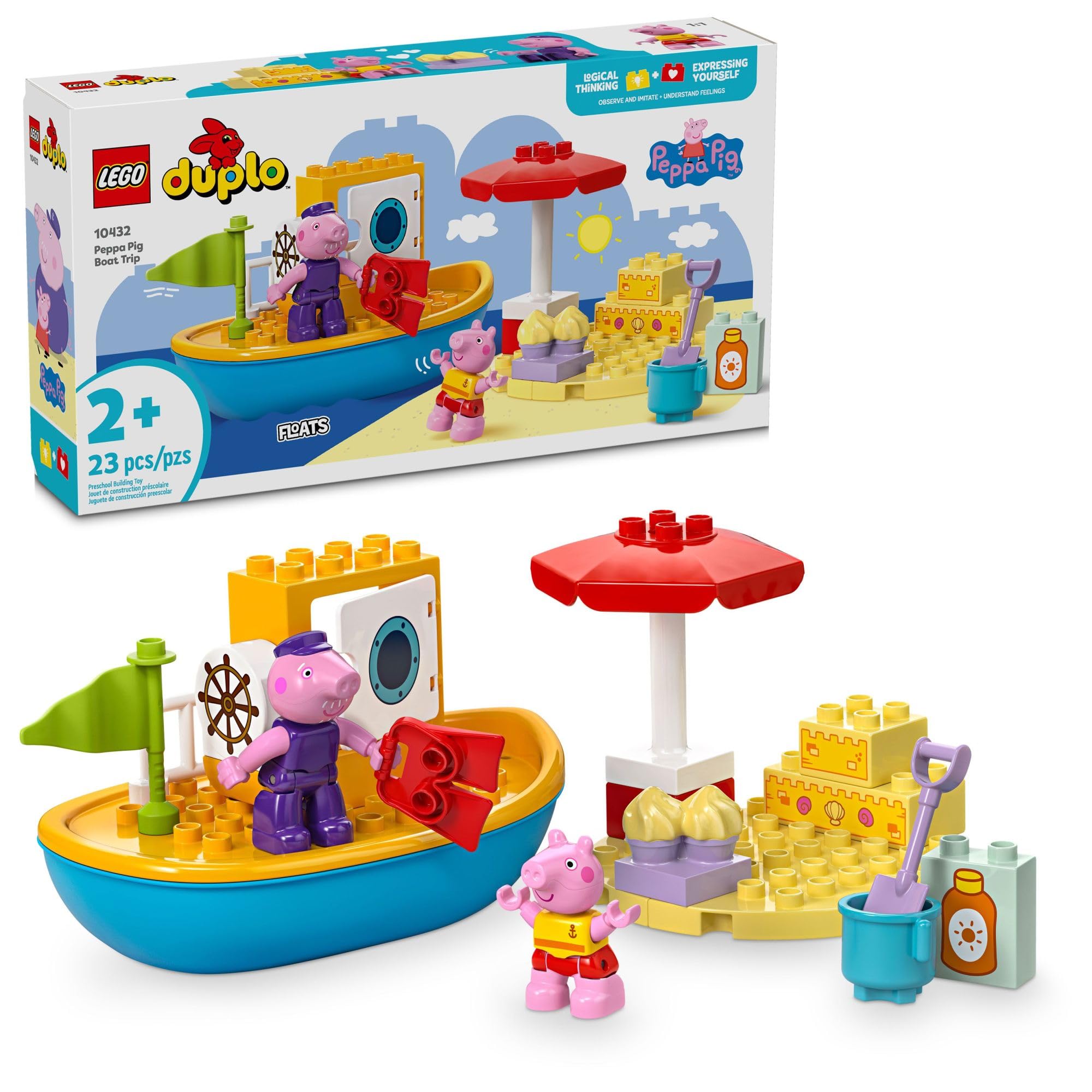 Foto 2 pulgar | Set De Aprendizaje Con Bloques De Construcción Lego Duplo Peppa Pig Boat Trip - Venta Internacional.
