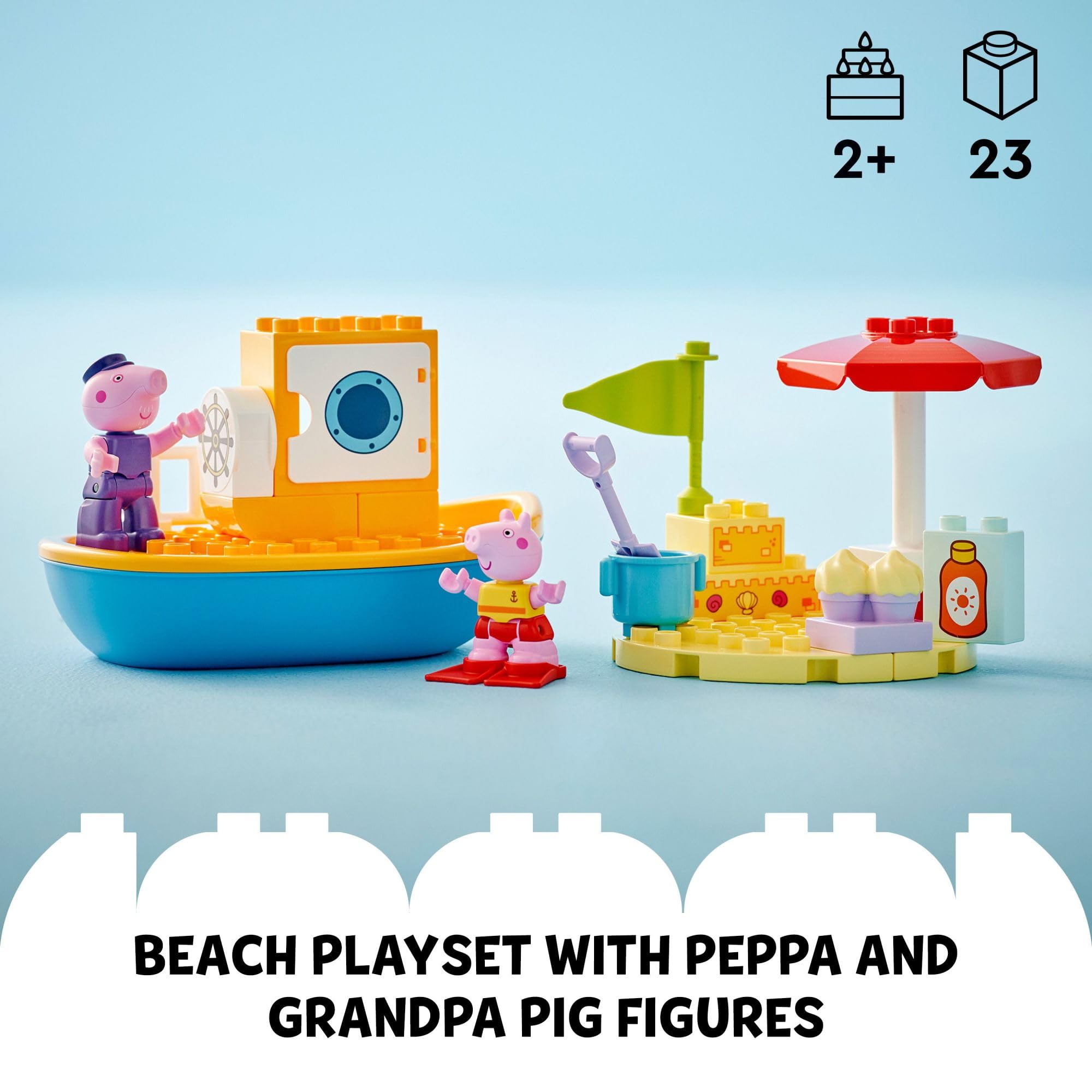 Foto 5 pulgar | Set De Aprendizaje Con Bloques De Construcción Lego Duplo Peppa Pig Boat Trip - Venta Internacional.