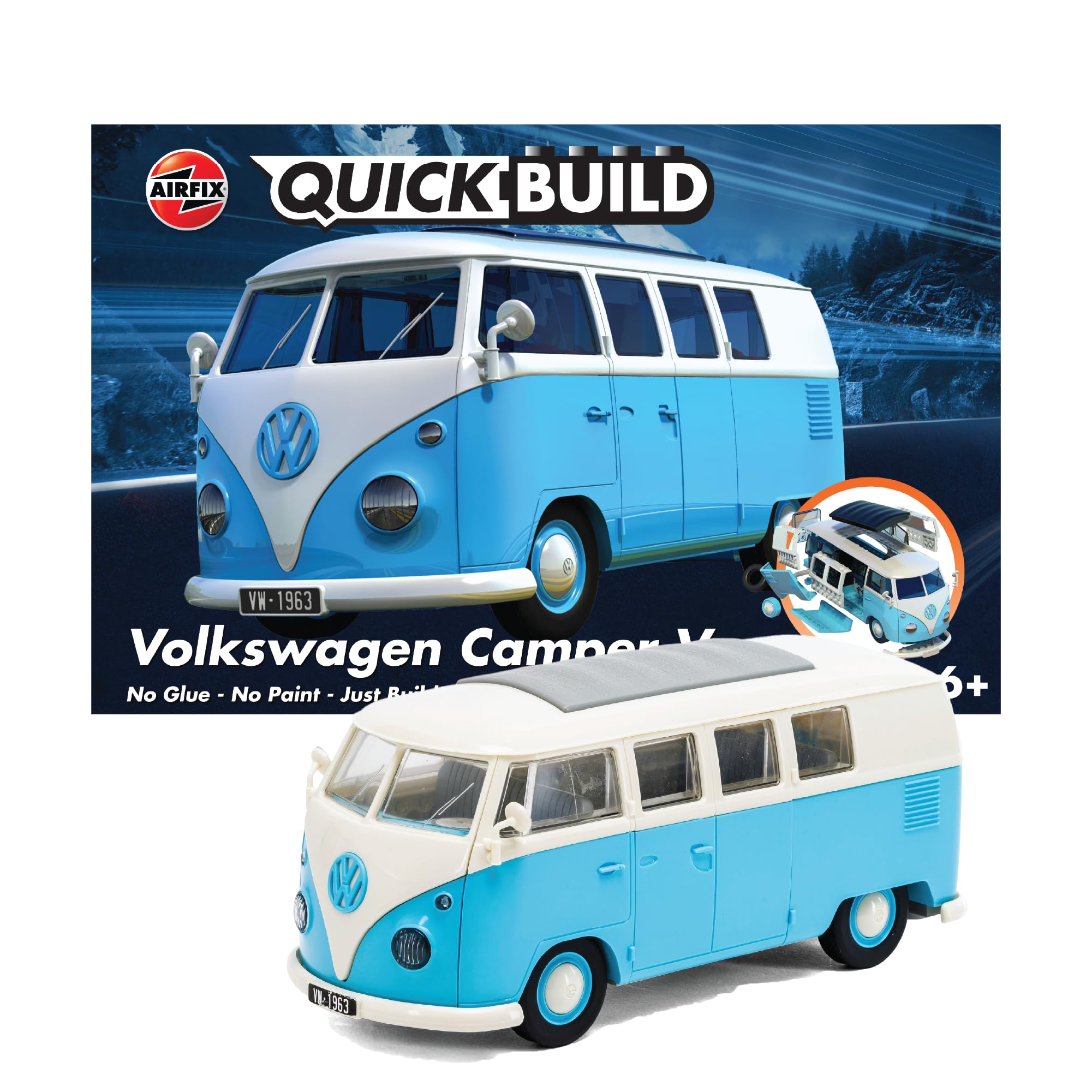 Foto 2 pulgar | Kit De Maquetas Airfix Quickbuild Volkswagen Camper De Color Azul Claro - Venta Internacional.