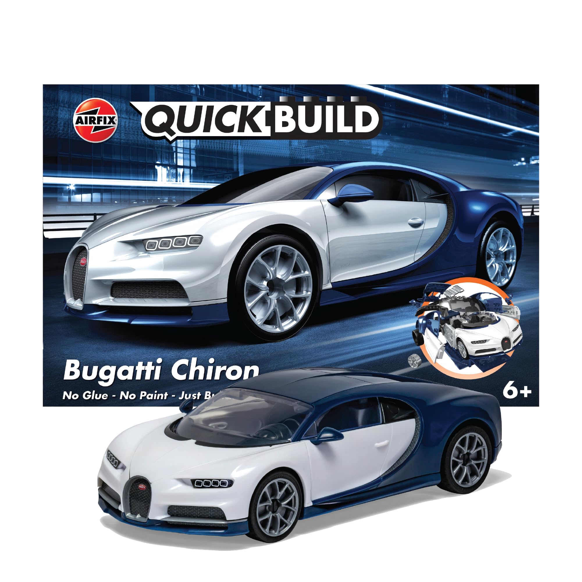 Foto 2 pulgar | Kit De Maquetas Airfix Quickbuild Para Bugatti Chiron Blue J6044 - Venta Internacional.