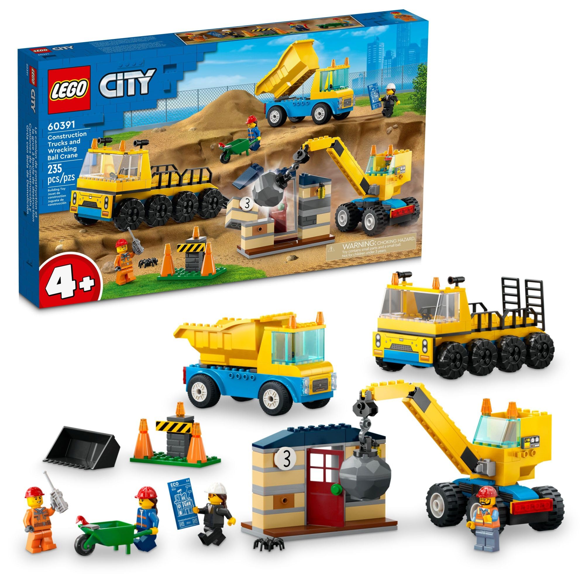 Foto 2 pulgar | Set De Juguetes De Construcción Lego City Construction Trucks 60391 Kids 4+ - Venta Internacional.