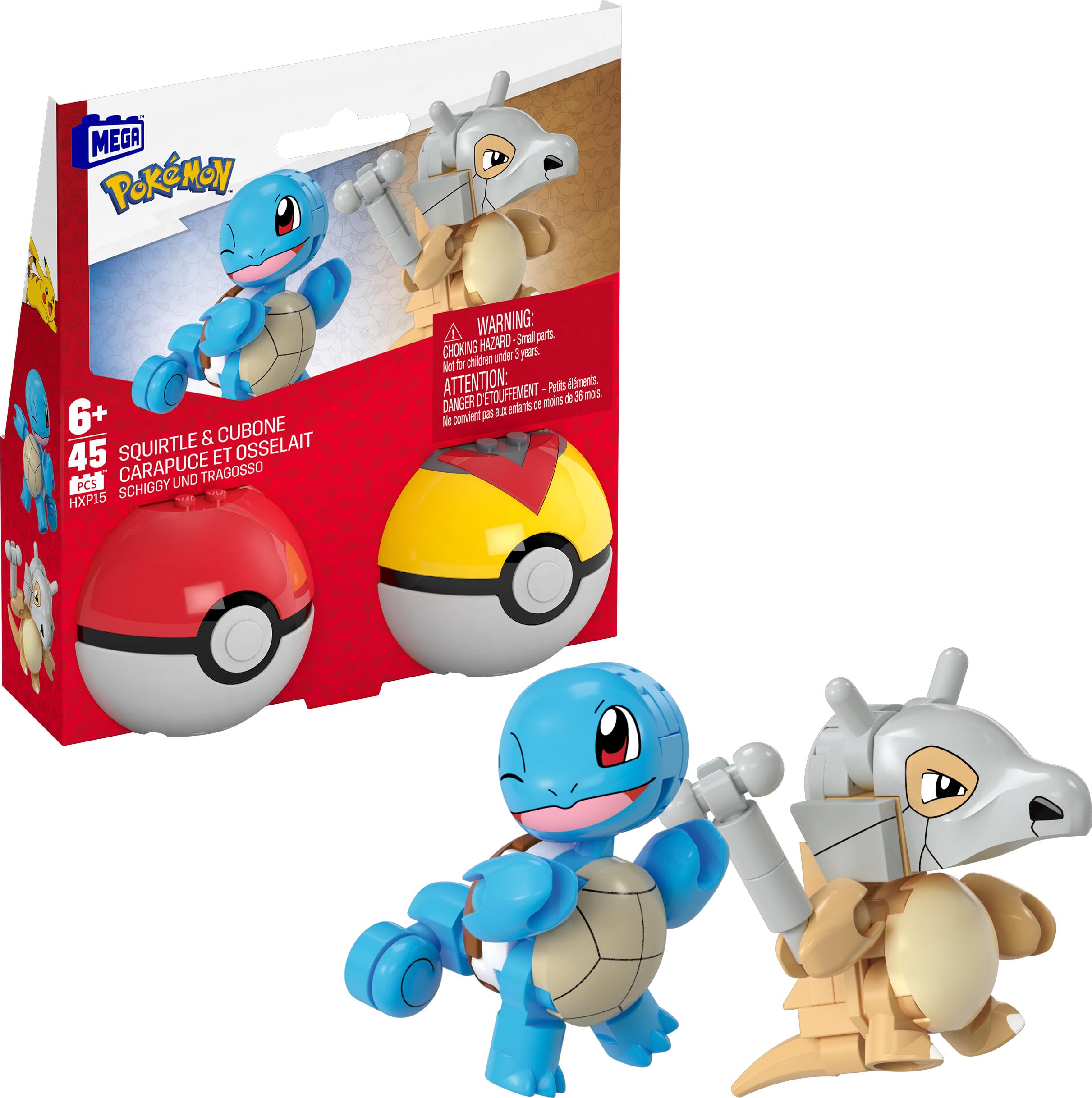 Set De Juguetes De Construcción Mega Pokémon Squirtle & Cubone Con 45 Piezas - Venta Internacional.