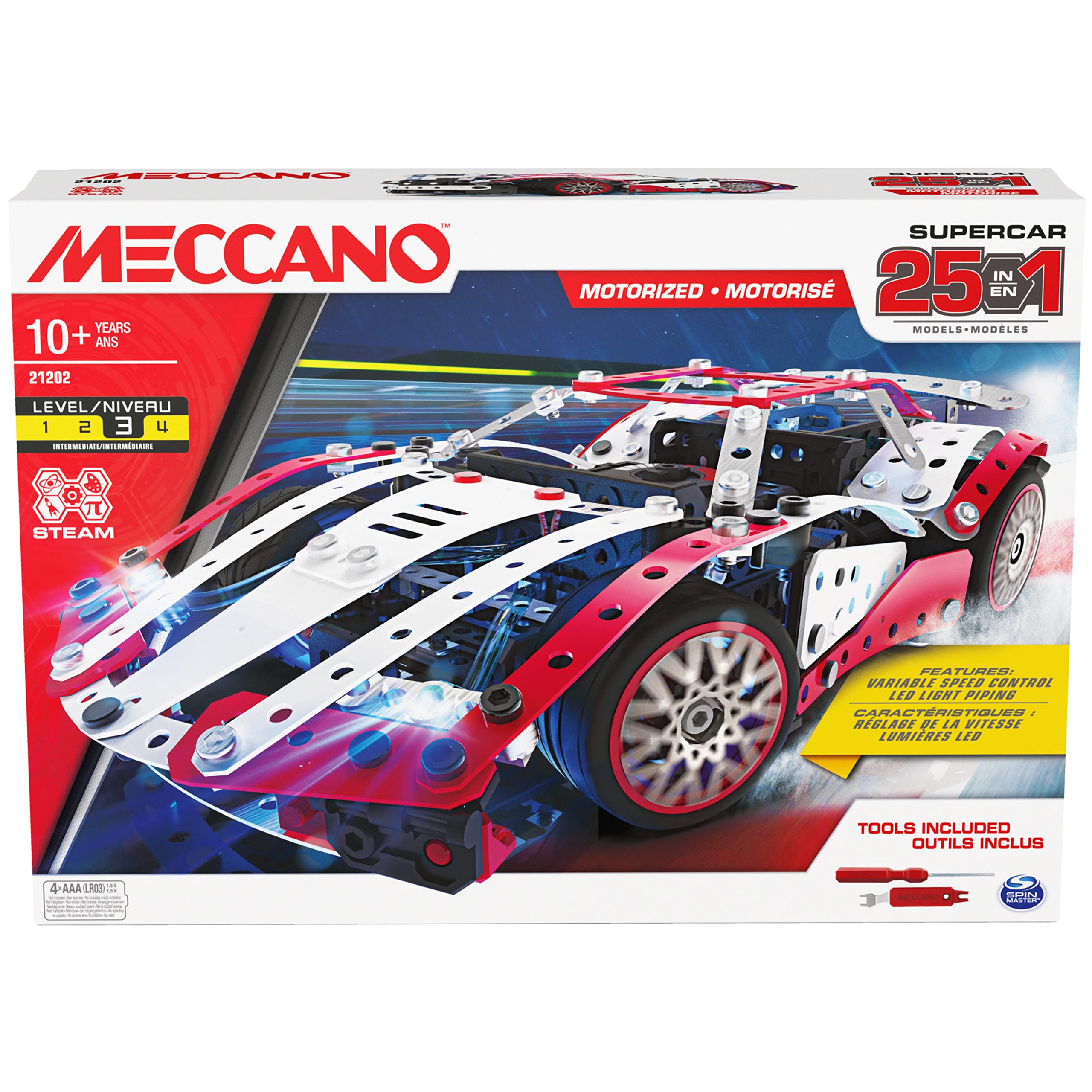 Foto 2 pulgar | Kit De Construcción Meccano Supercar Motorizado 25 En 1 Con 347 Piezas - Venta Internacional.