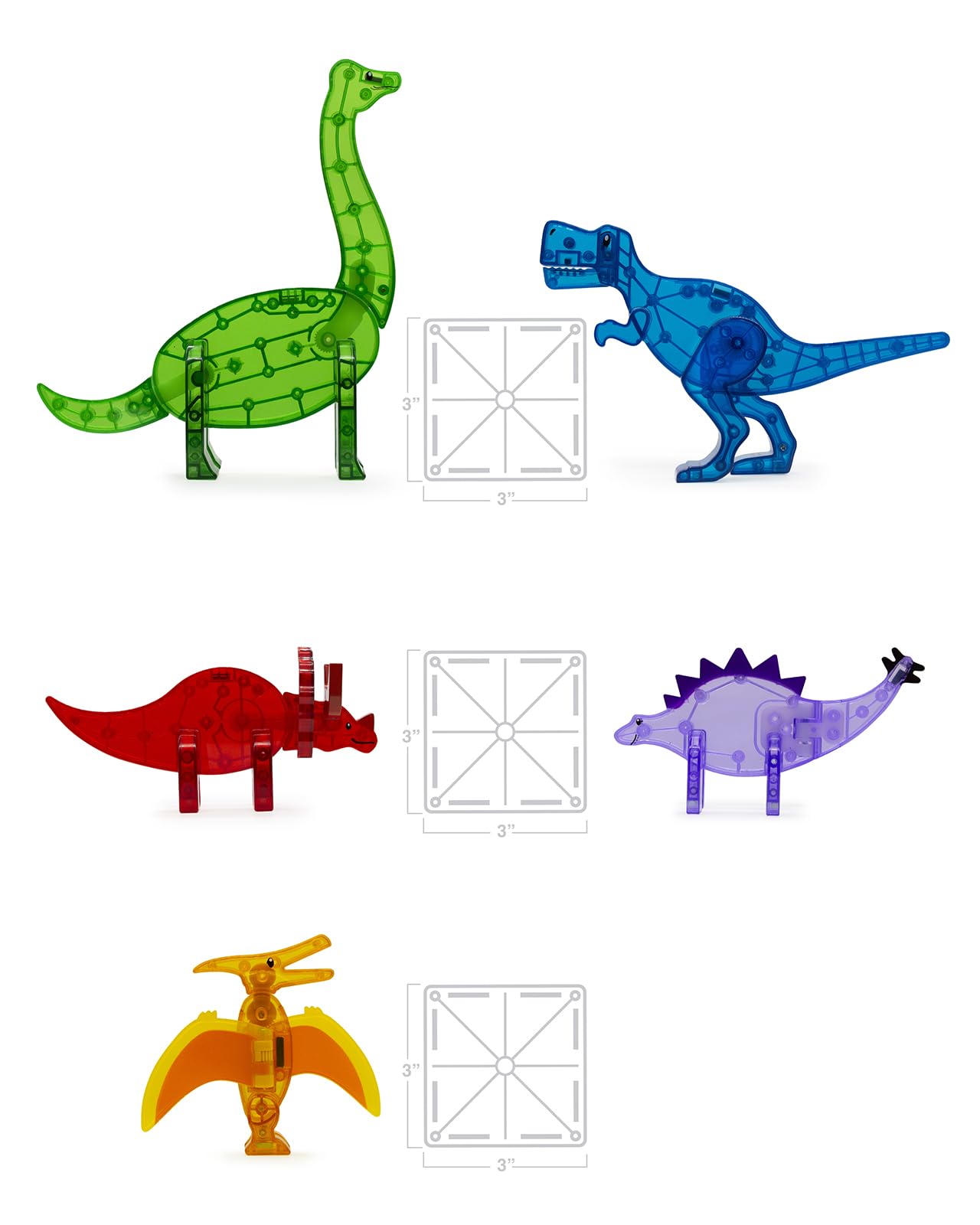 Foto 4 pulgar | Set De Construcción Magnética Magna-tiles Dinos De 5 Piezas - Venta Internacional.
