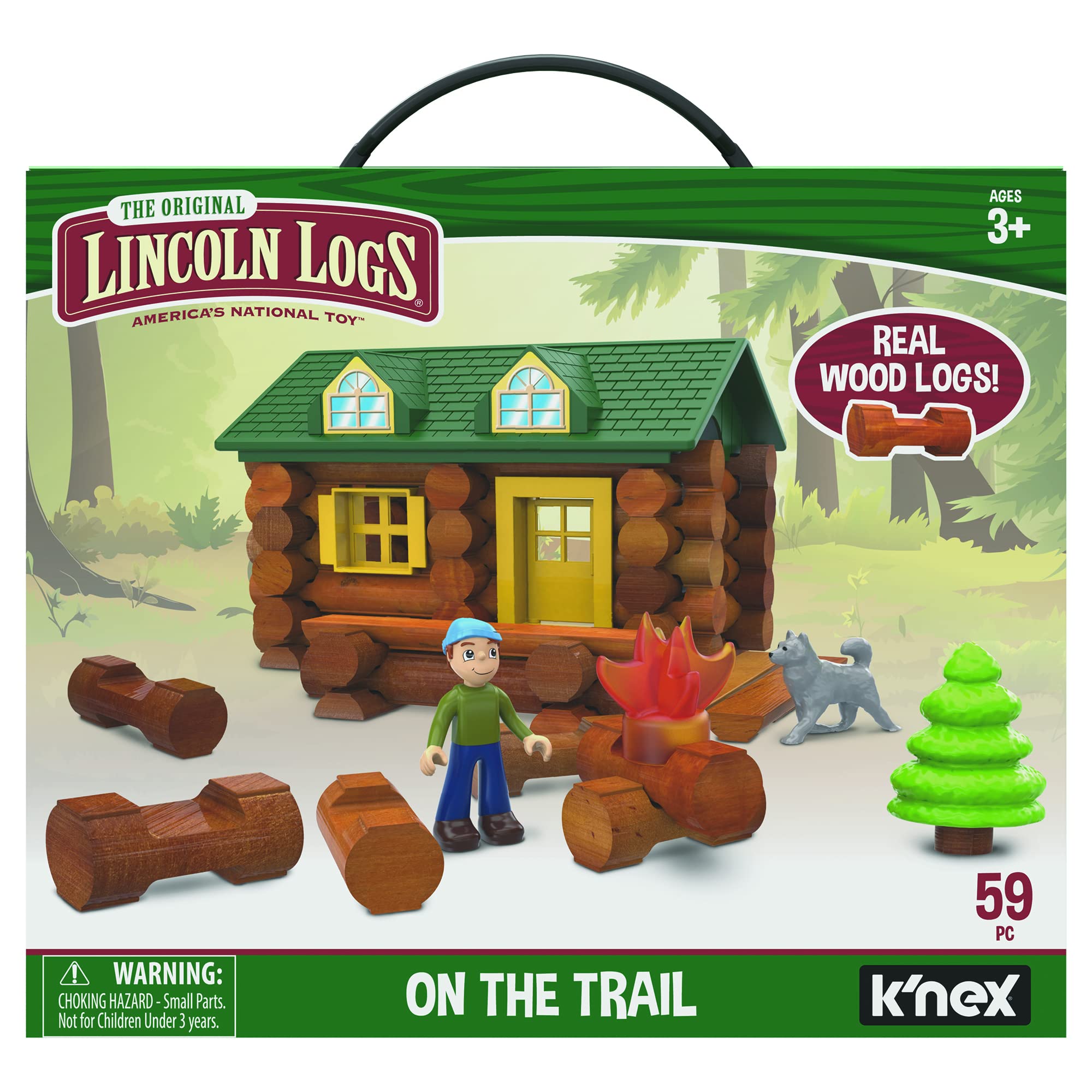 Set De Construcción Lincoln Logs On The Trail, 59 Piezas, Más De 3 Años - Venta Internacional.