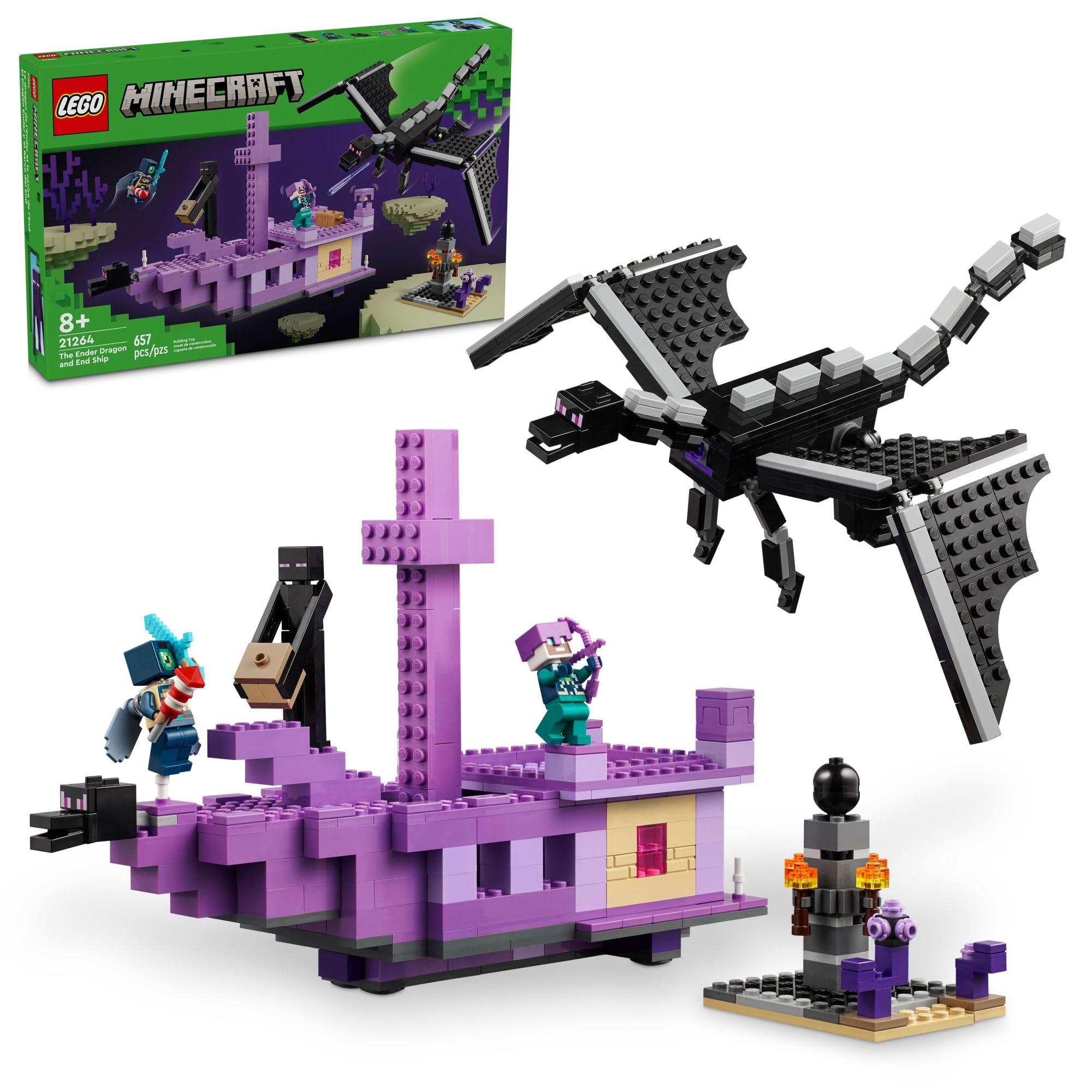 Foto 2 pulgar | Set De Construcción Lego Minecraft The Ender Dragon Y End Ship 21264 - Venta Internacional.
