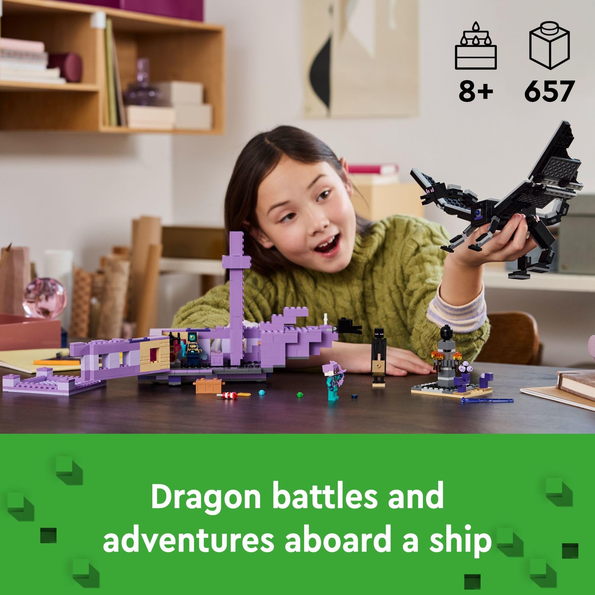 Foto 3 pulgar | Set De Construcción Lego Minecraft The Ender Dragon Y End Ship 21264 - Venta Internacional.