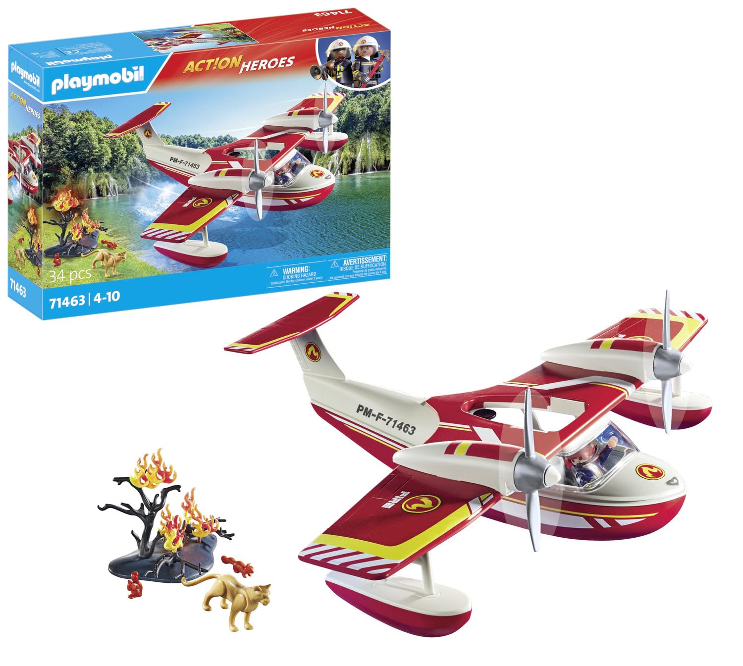 Foto 2 pulgar | Hidroavión De Extinción De Incendios De Juguete Playmobil Con Figura Y Accesorios - Venta Internacional.