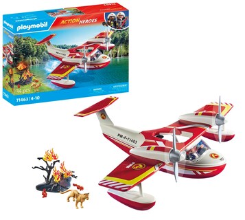 Foto 1 | Hidroavión De Extinción De Incendios De Juguete Playmobil Con Figura Y Accesorios - Venta Internacional.