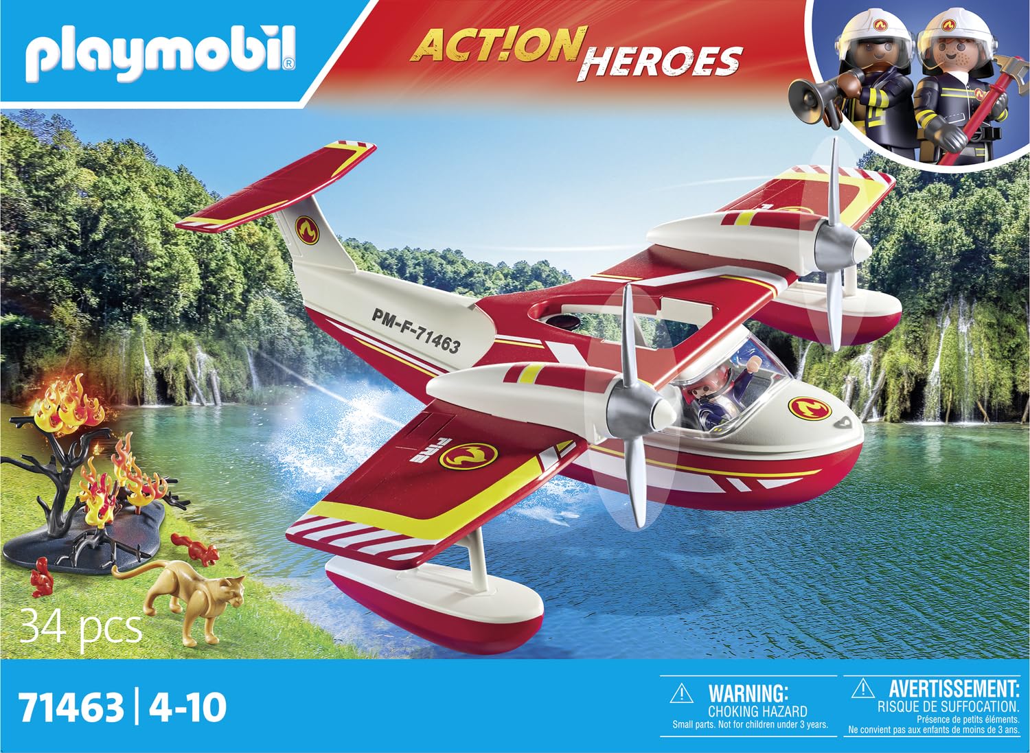 Foto 4 | Hidroavión De Extinción De Incendios De Juguete Playmobil Con Figura Y Accesorios - Venta Internacional.