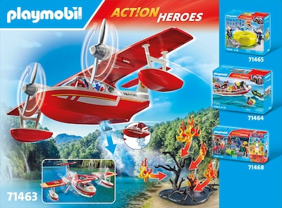 Foto 5 | Hidroavión De Extinción De Incendios De Juguete Playmobil Con Figura Y Accesorios - Venta Internacional.