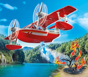 Foto 6 | Hidroavión De Extinción De Incendios De Juguete Playmobil Con Figura Y Accesorios - Venta Internacional.